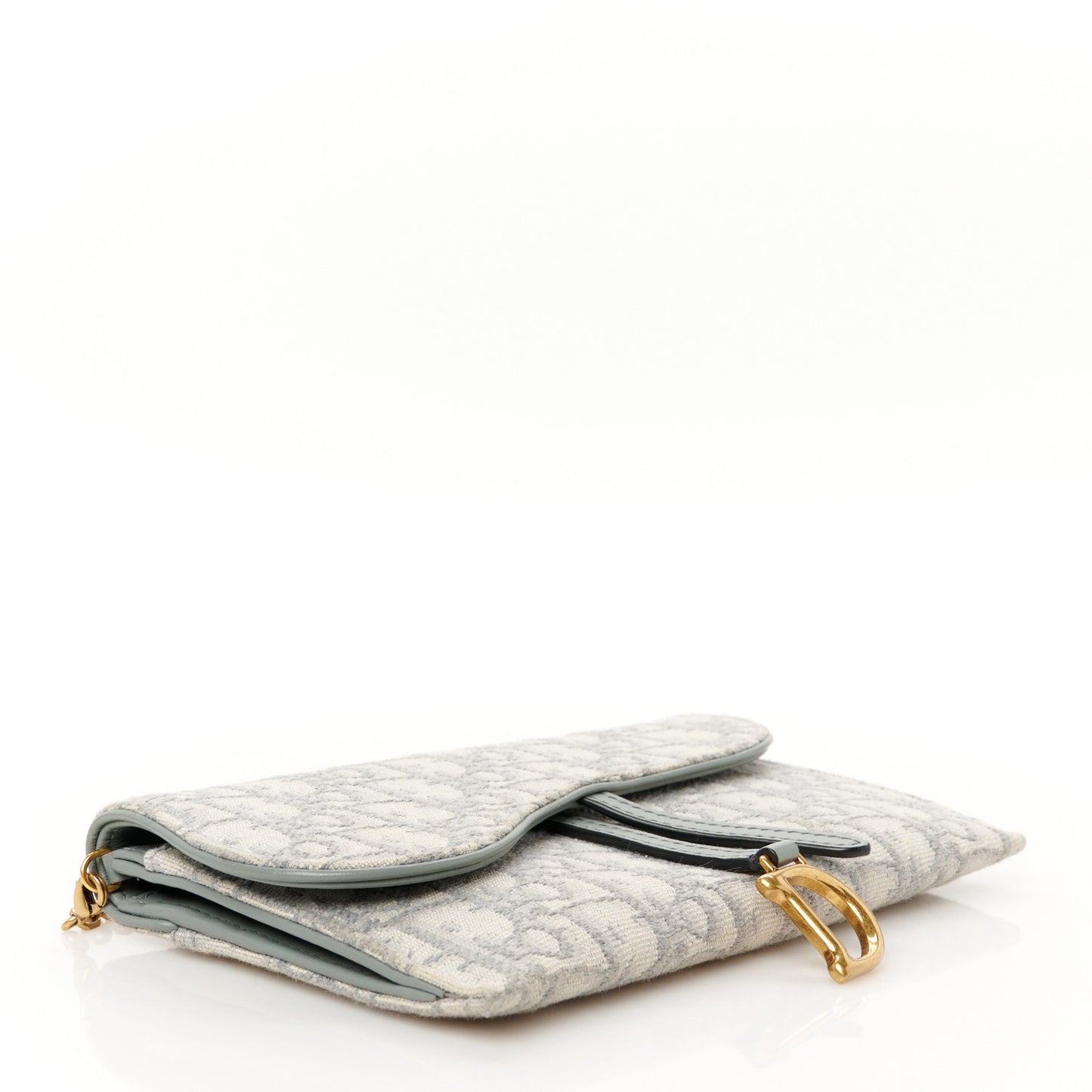 Oblique Saddle Chain Long Wallet Grey