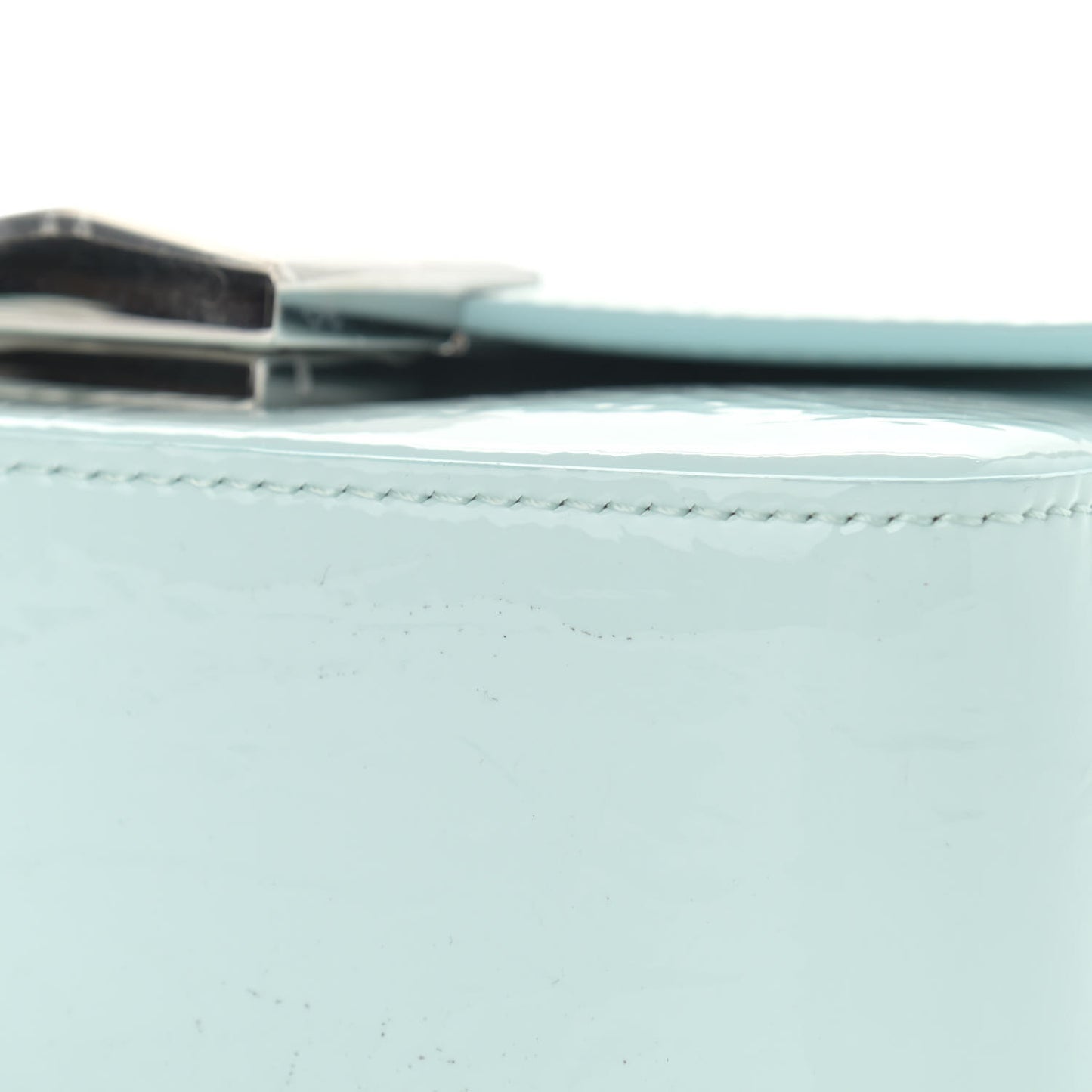 Patent Textured Goatskin Mini 4G Crossbody Sky Blue