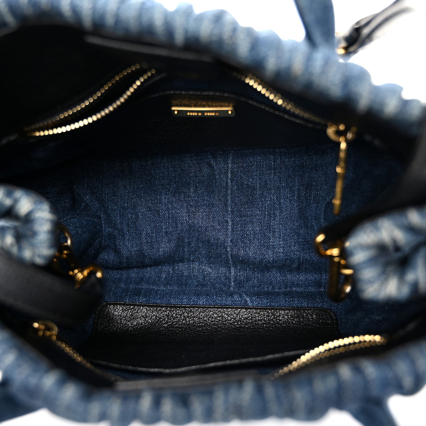 Denim Matelasse Small Tote Blue