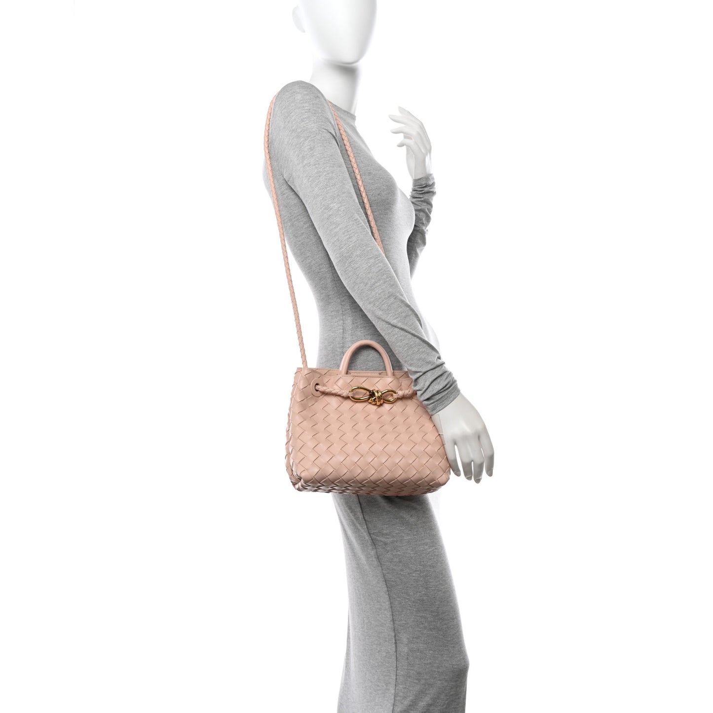 Nappa Intrecciato Small Andiamo Shoulder Bag Lotus