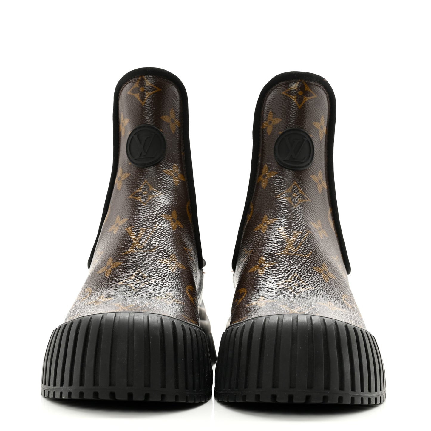 Patent Monogram Ruby Flat Ankle Boots 37 Black