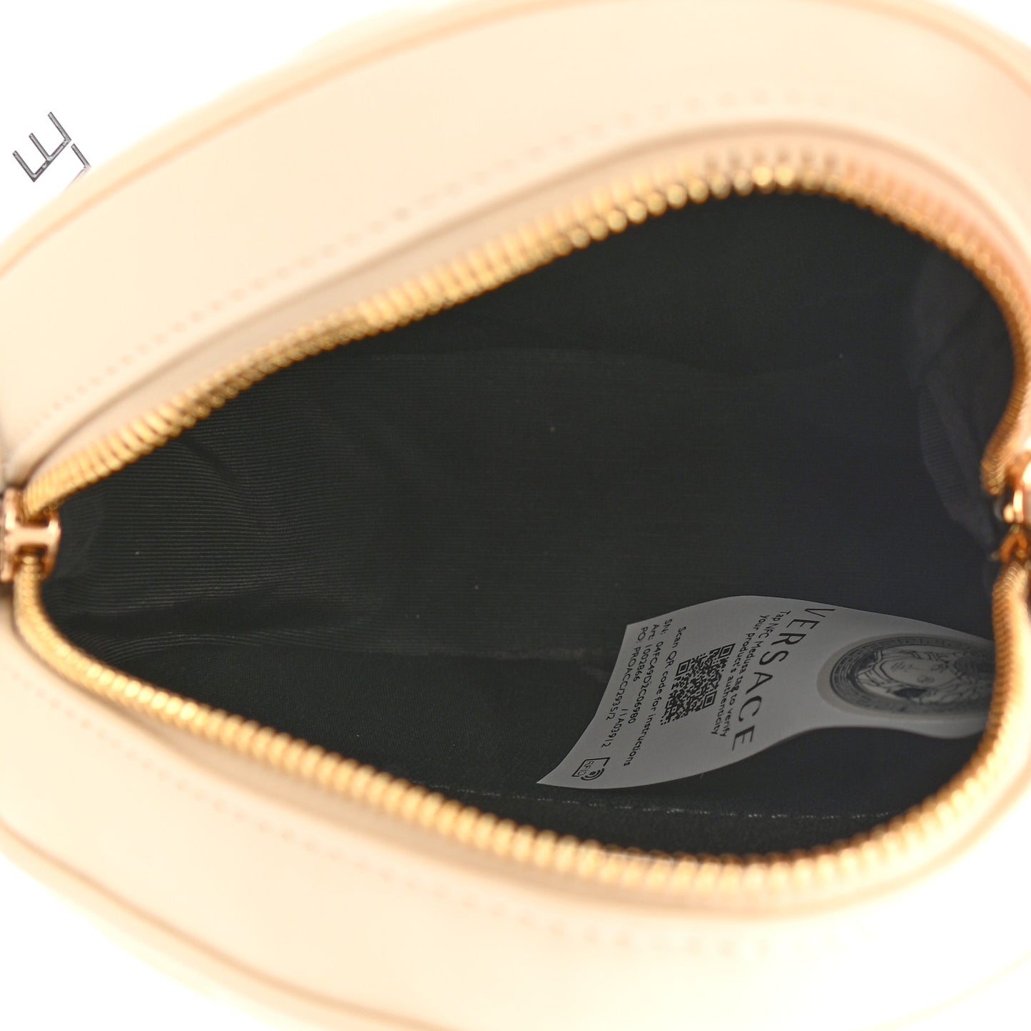 Nappa Quilted La Medusa Round Camera Bag White
