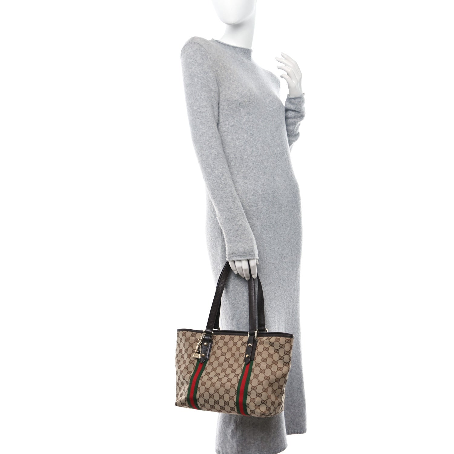 Gucci Monogram Medium Jolicoeur Tote Dark Brown 2 of 14