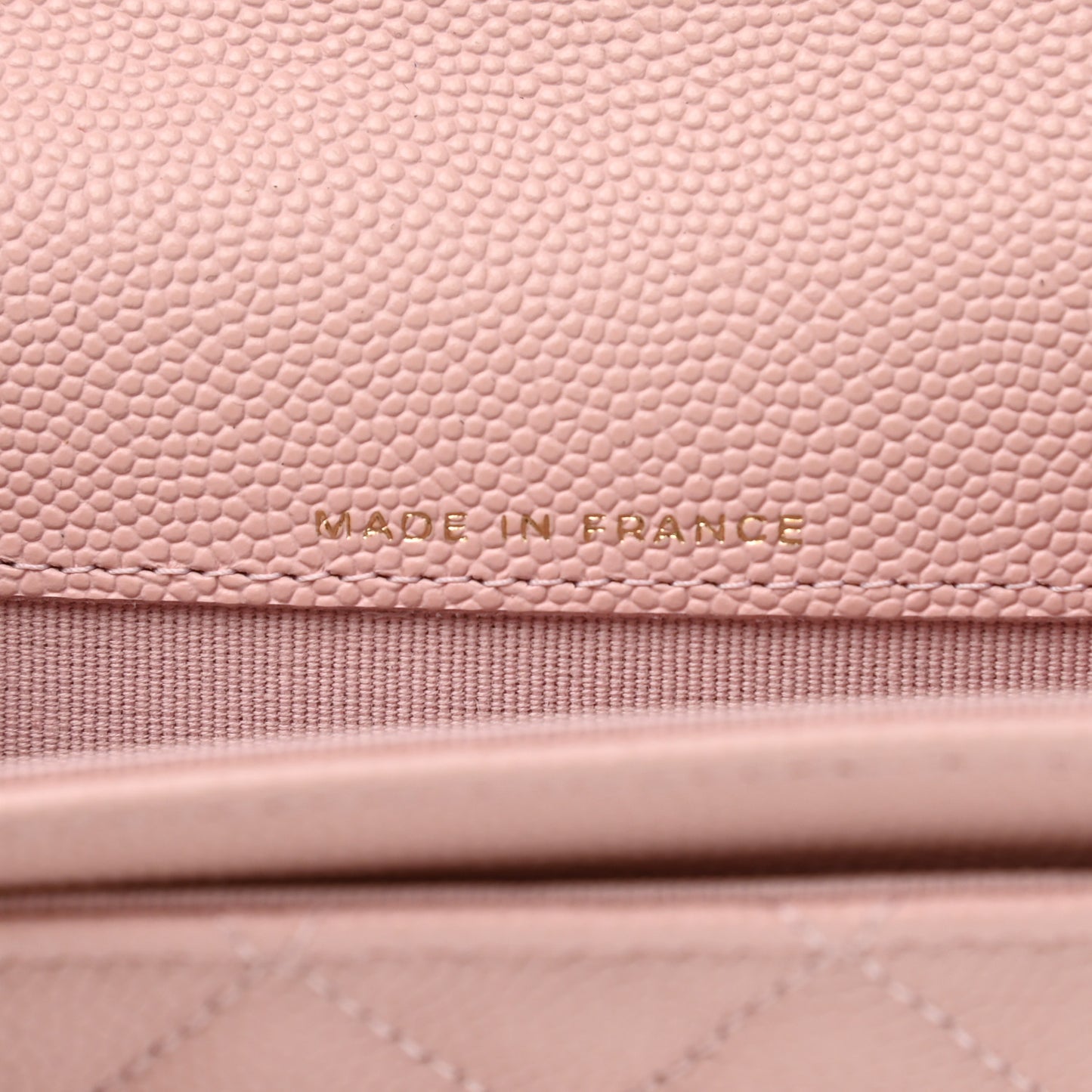 Caviar Quilted Flap Card Holder Wallet Light Pink