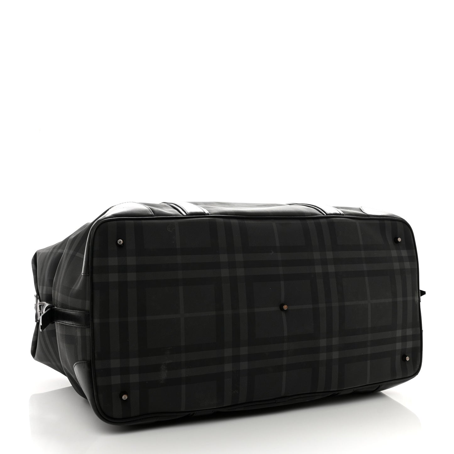 Nylon Smoked Check Weekend Duffle Bag Black