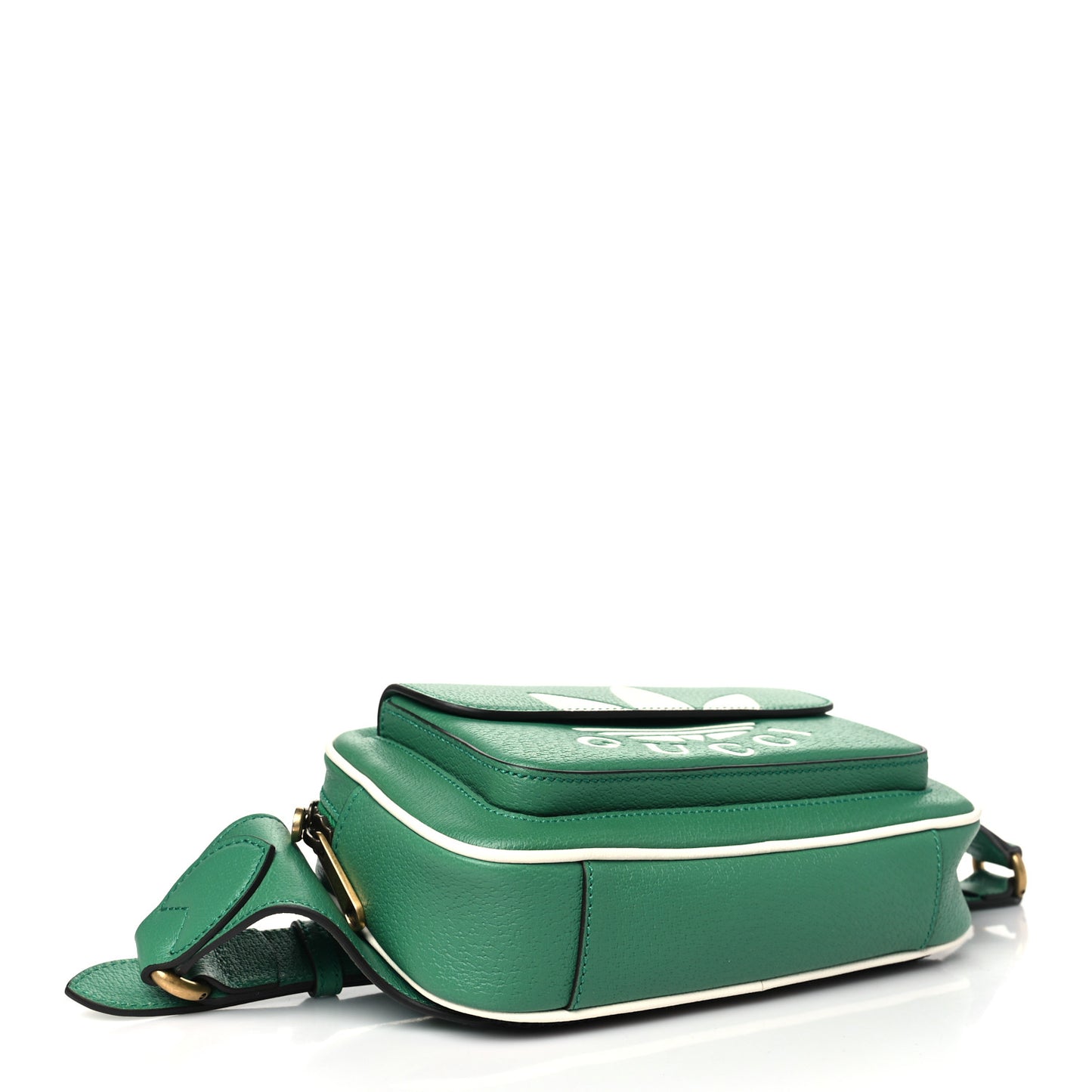 X ADIDAS Textured Dollar Calfskin Belt Bag Green