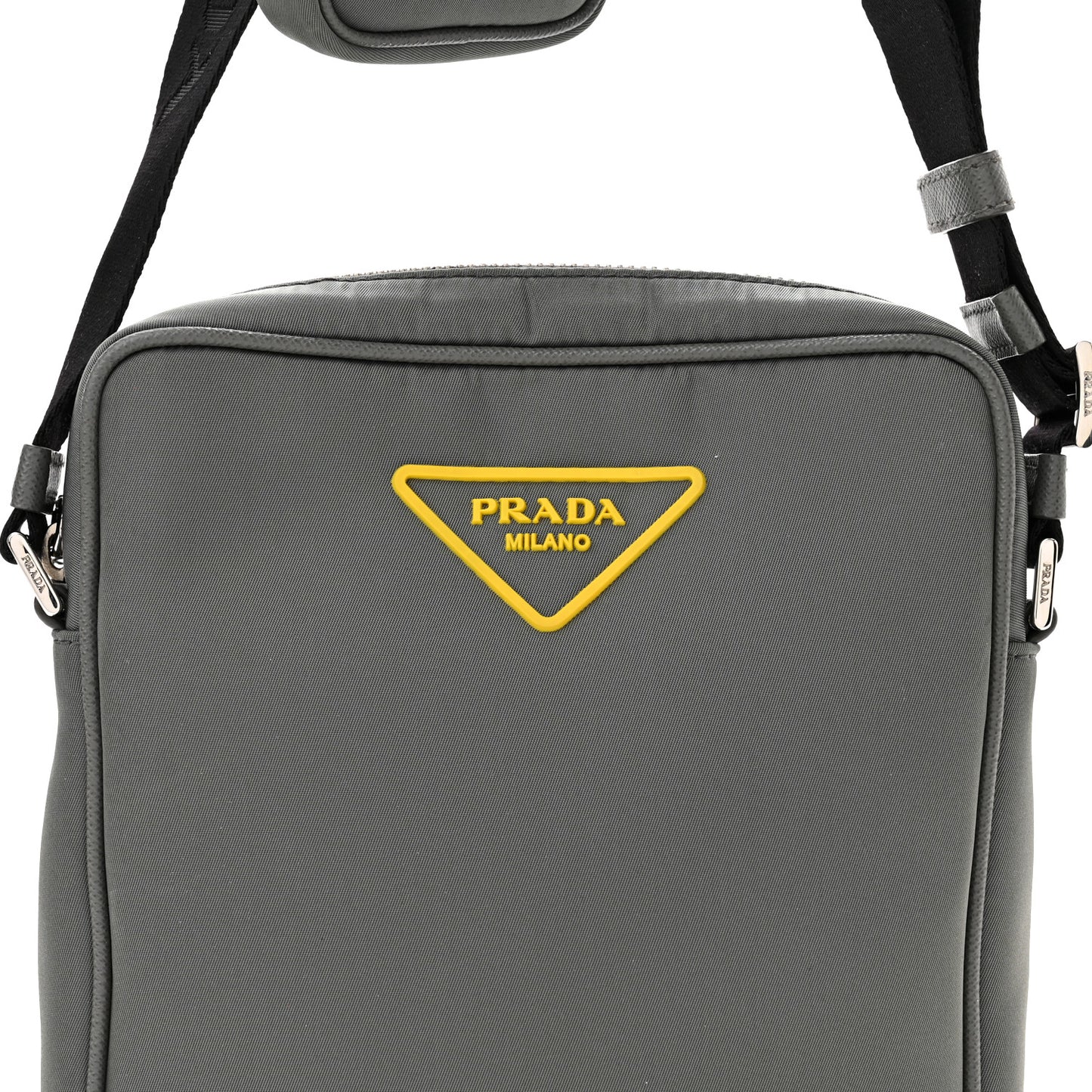 Tessuto Nylon Saffiano Messenger Bag Ardesia Giallo