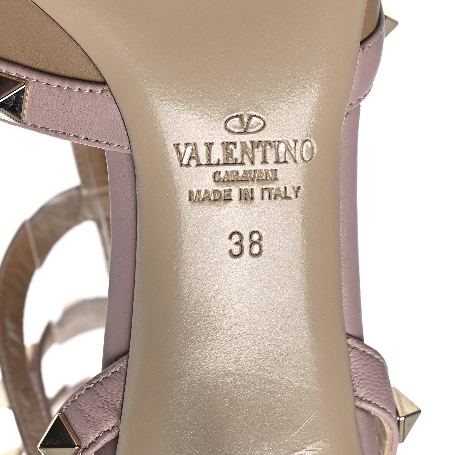Valentino Garavani Calfskin Nappa Rockstud Ankle Strap 65mm Pumps 38 Alpaca Poudre 6 of 8