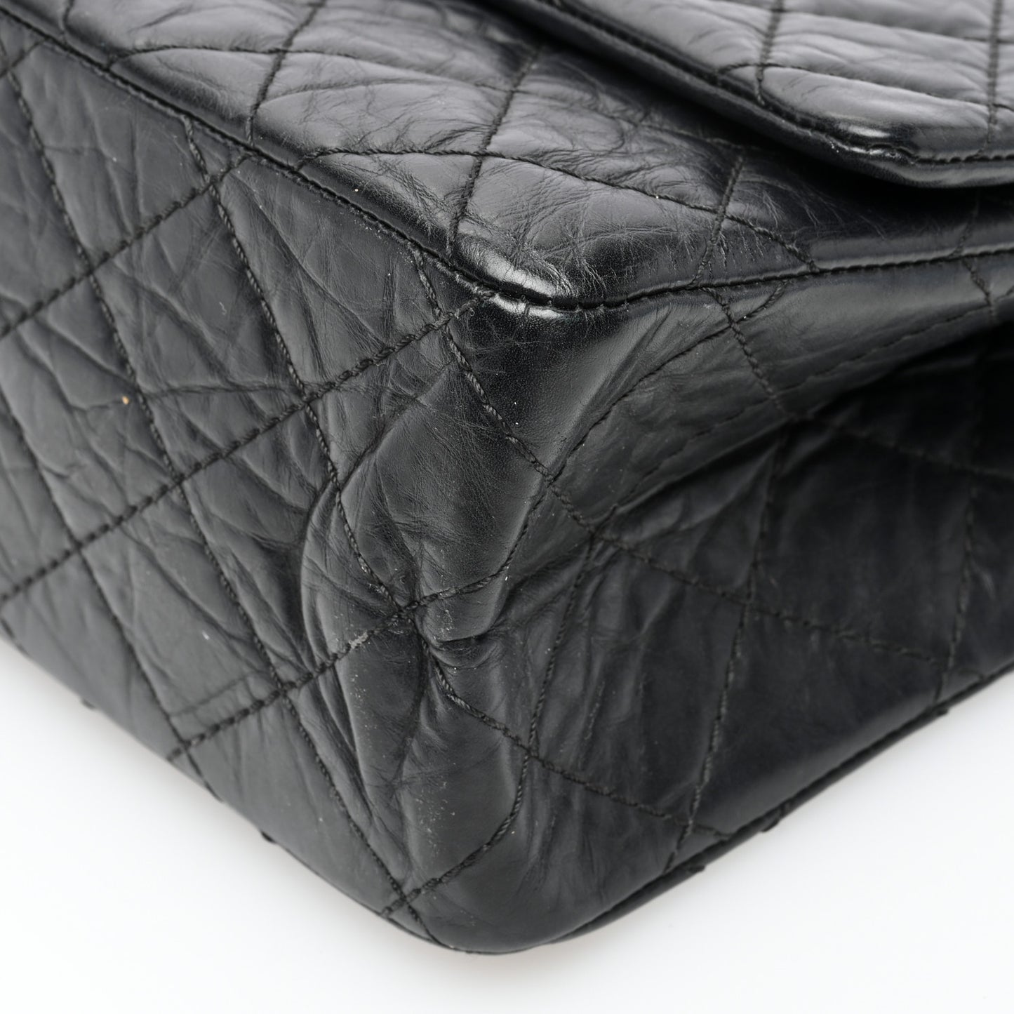 Aged Calfskin Quilted 2.55 Reissue 226 Flap Black
