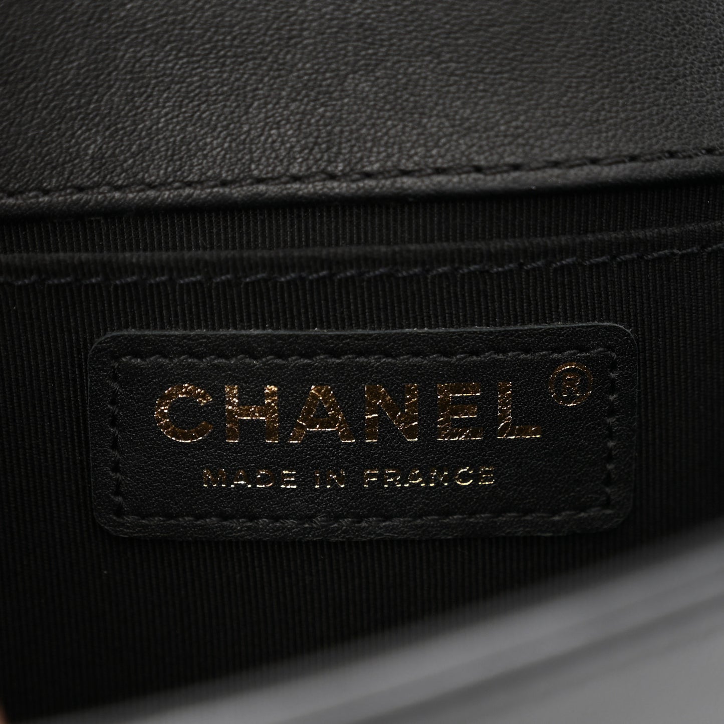 Lambskin Chevron Quilted Small Boy Flap Black