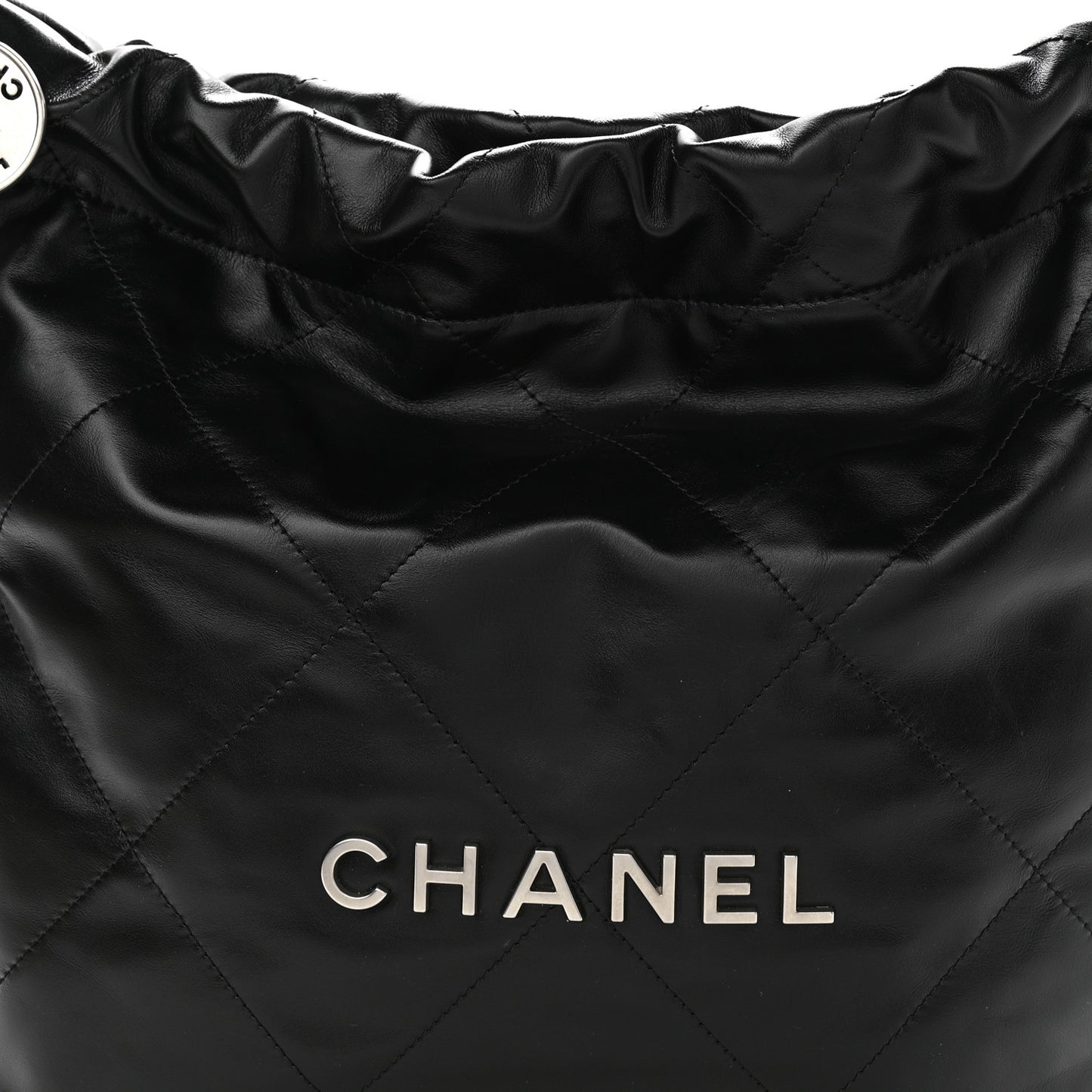 Shiny Calfskin Quilted Small Chanel 22 Black