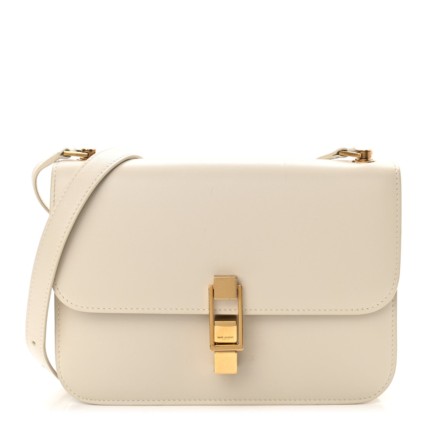 Smooth Calfskin Carre Satchel Crema Soft