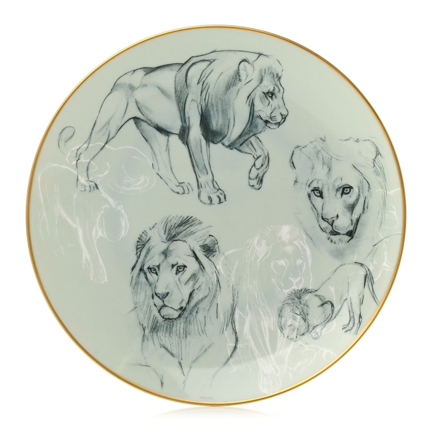 Hermes Porcelain Carnets d'Equateur Lions Salad Plate 1 of 5