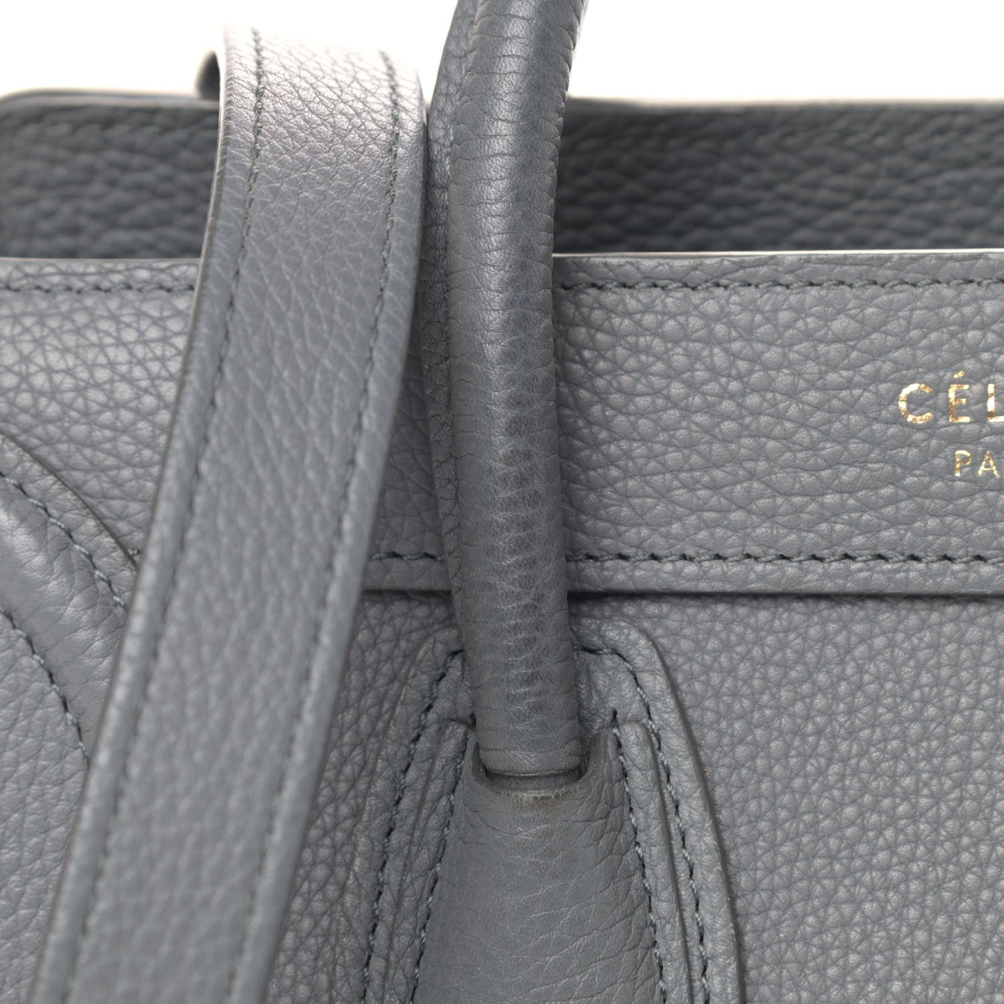 Drummed Calfskin Nano Luggage Kohl