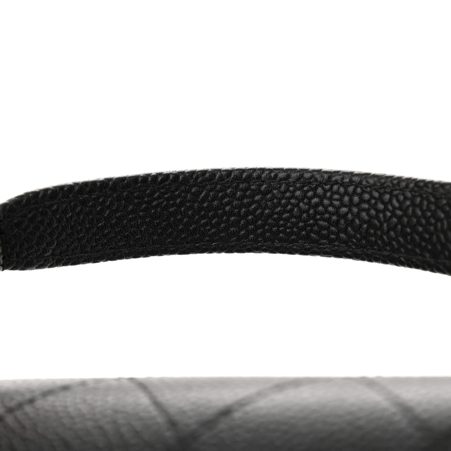 Grained Calfskin Stitched Flap Black