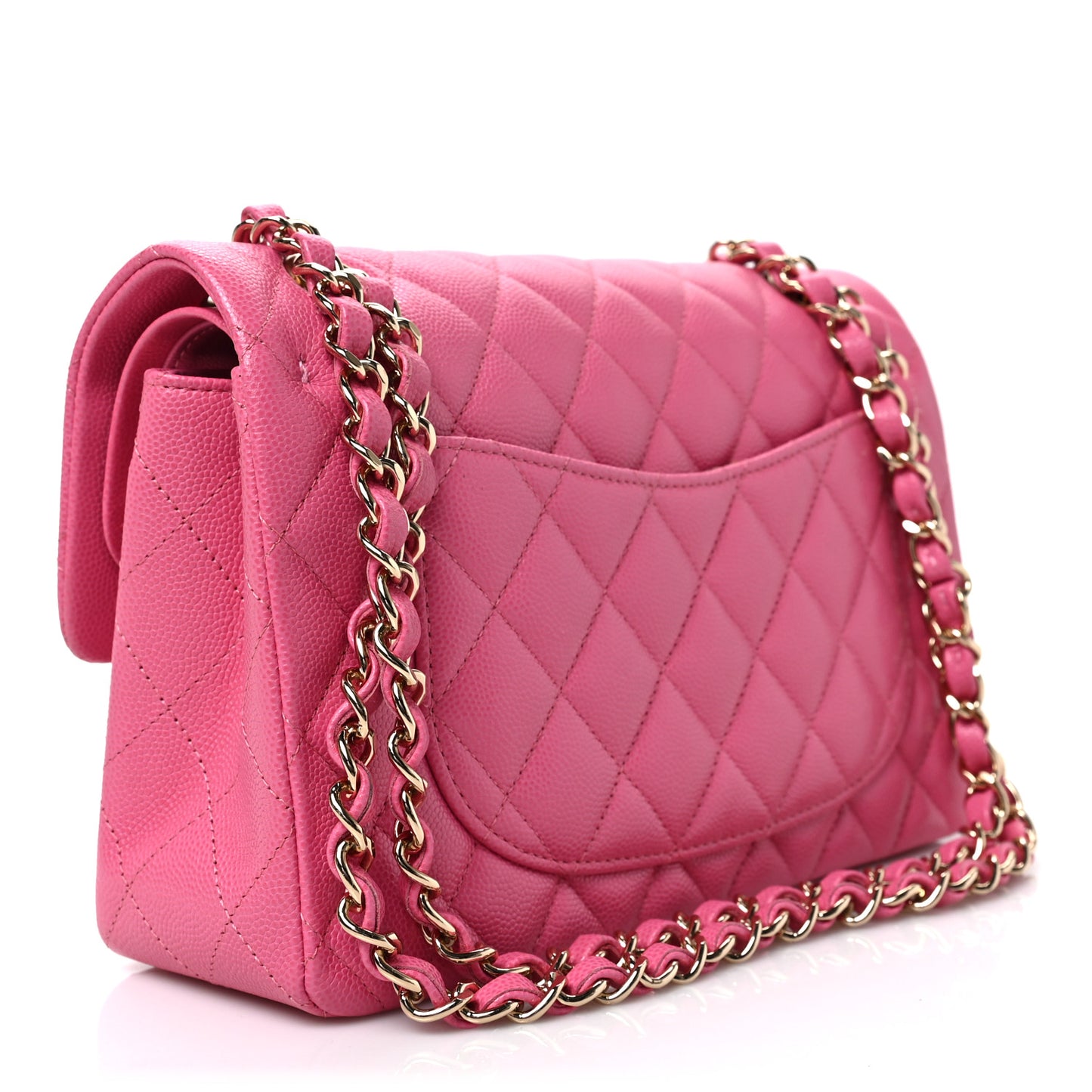 Caviar Quilted Small Double Flap Pink