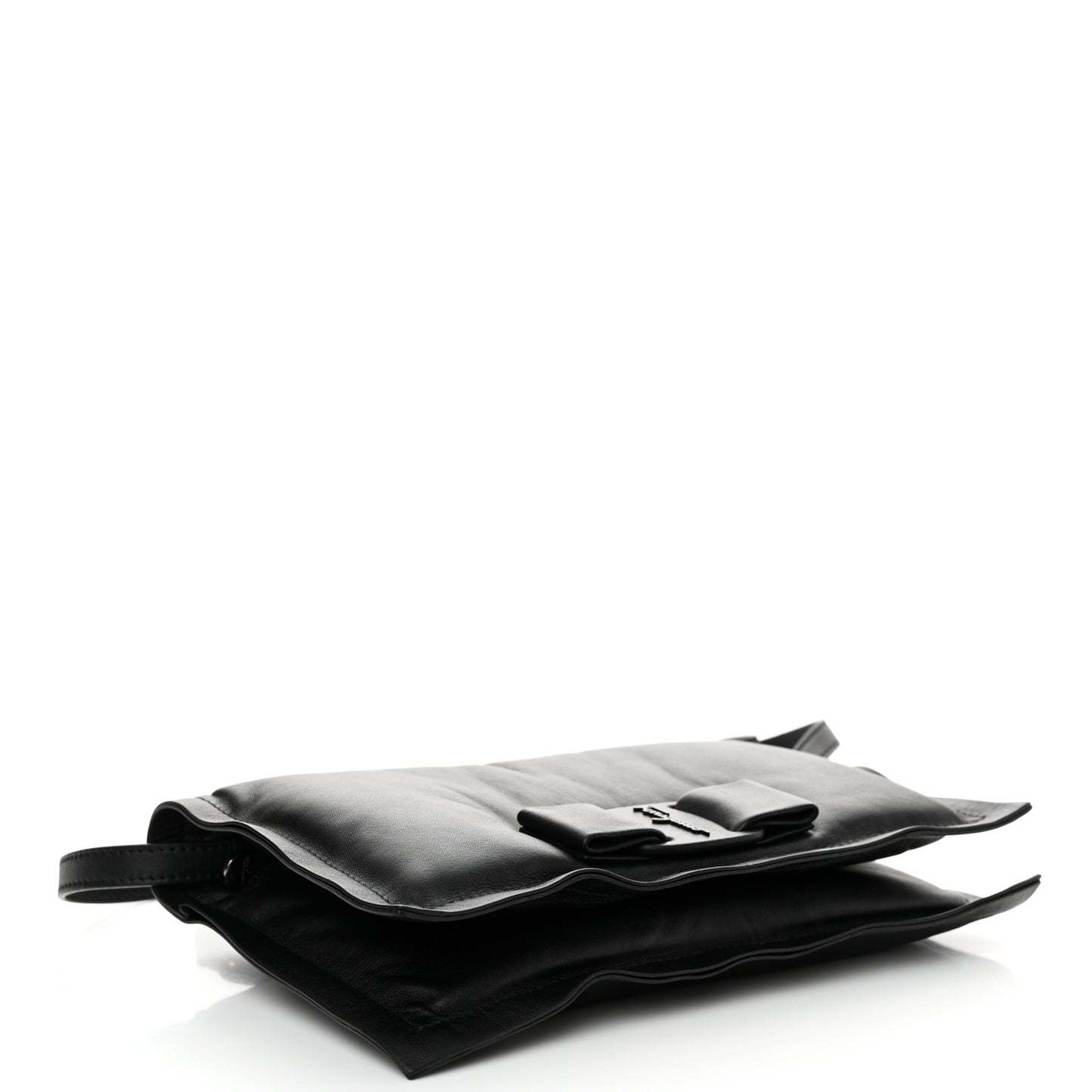 Calfskin Mini Viva Bow Shoulder Bag Black