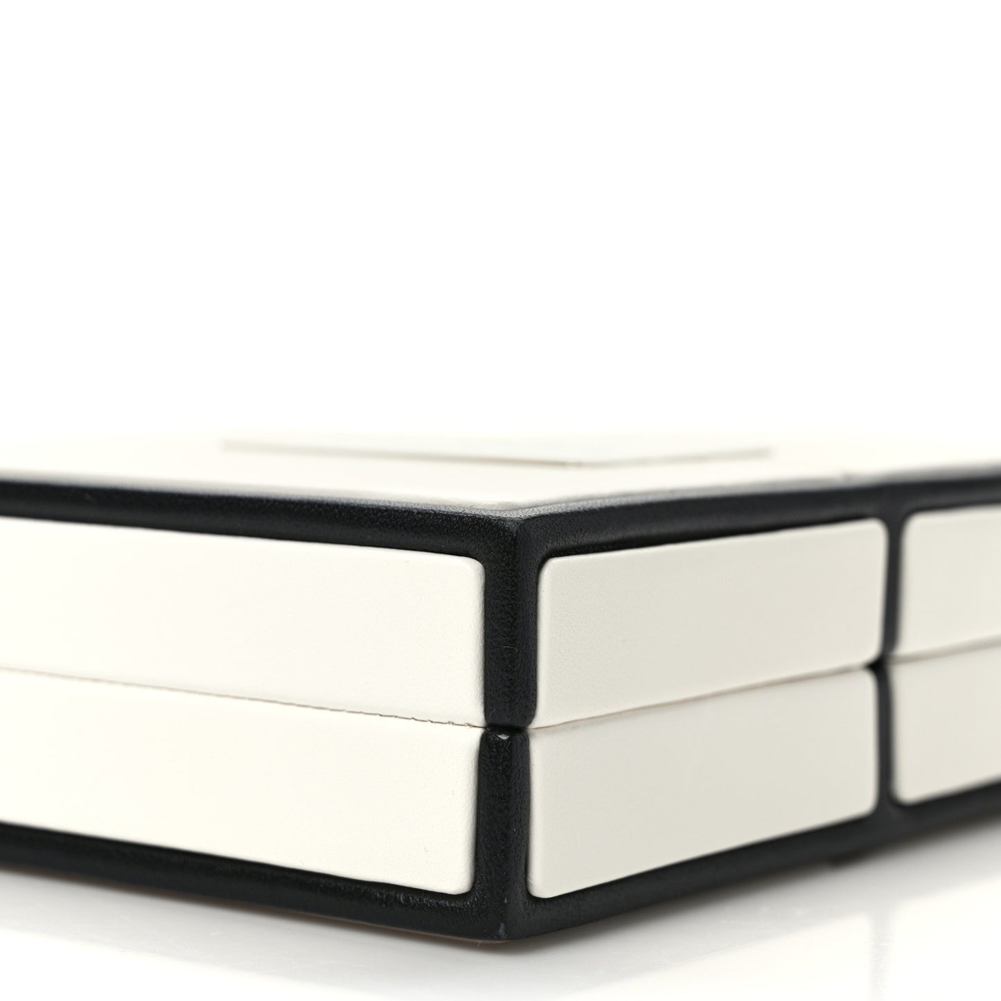 Lambskin No. 5 Perfume Box Evening Clutch White Black