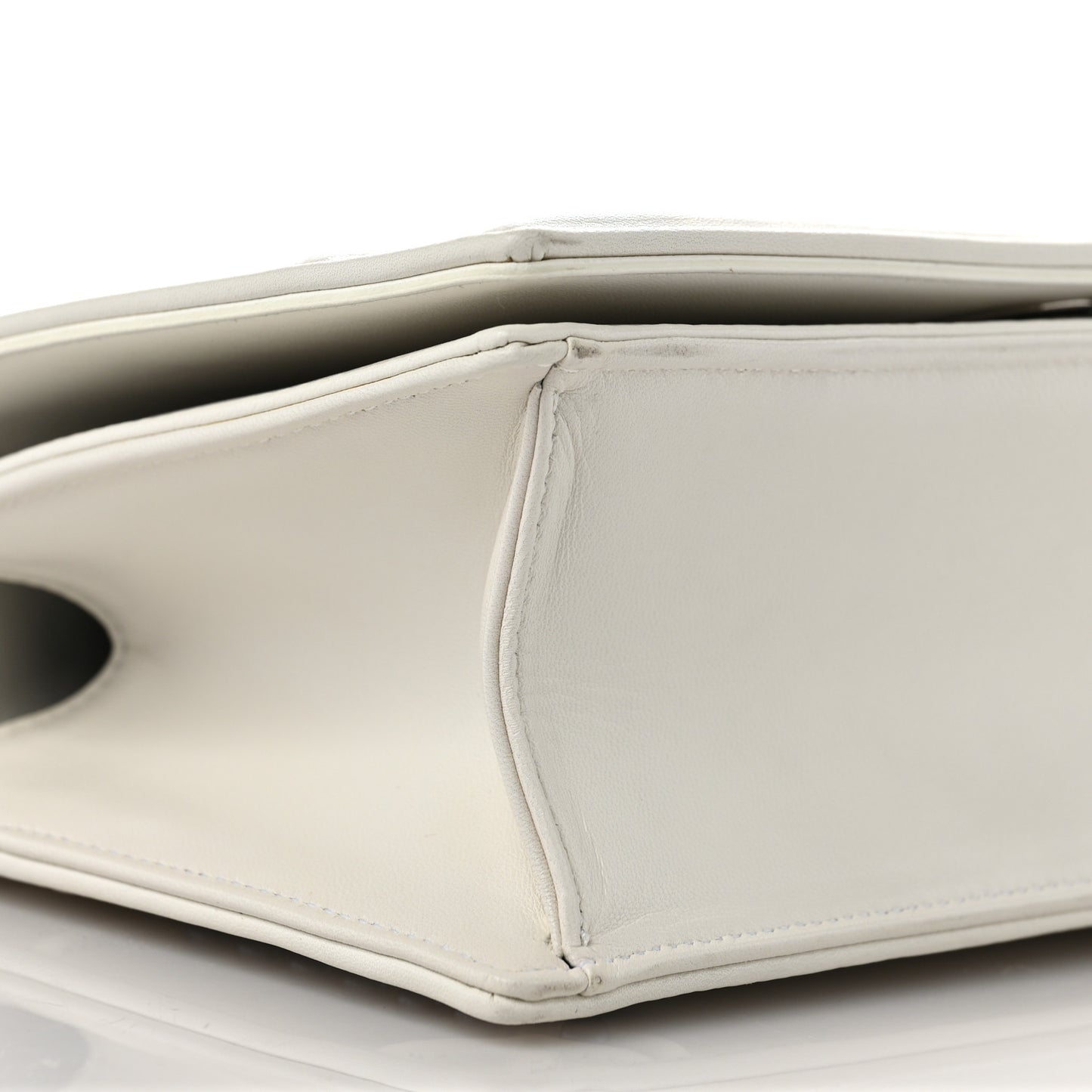 Lambskin Crystal Studded Small Diorama Flap Bag Off White