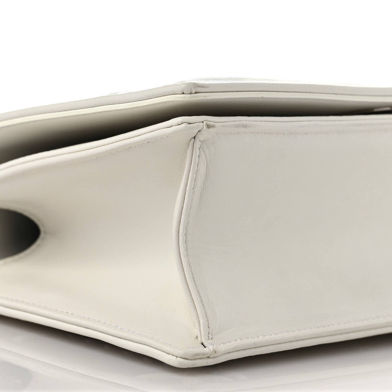 Christian Dior Lambskin Crystal Studded Small Diorama Flap Bag Off White 9 of 10