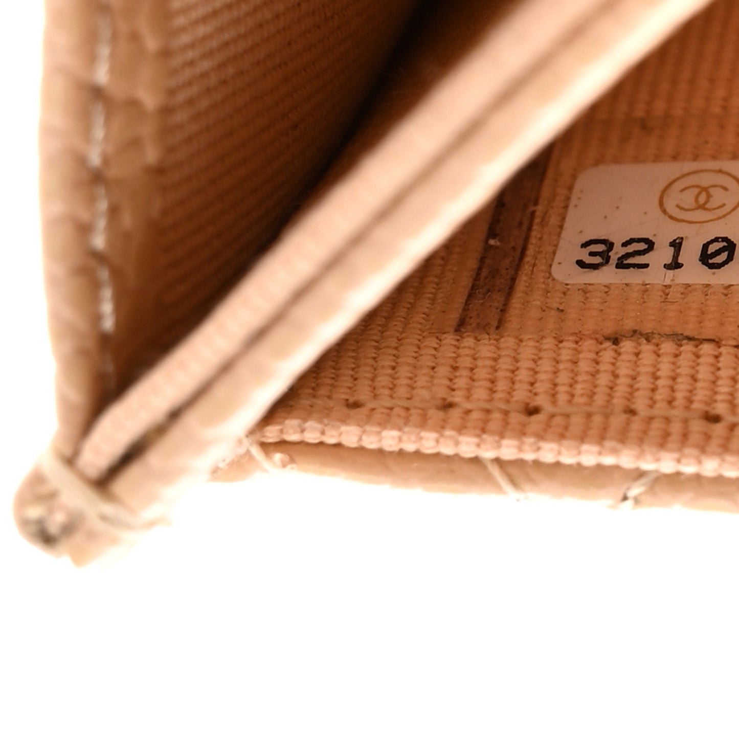 Caviar Quilted Flap Card Holder Wallet Beige