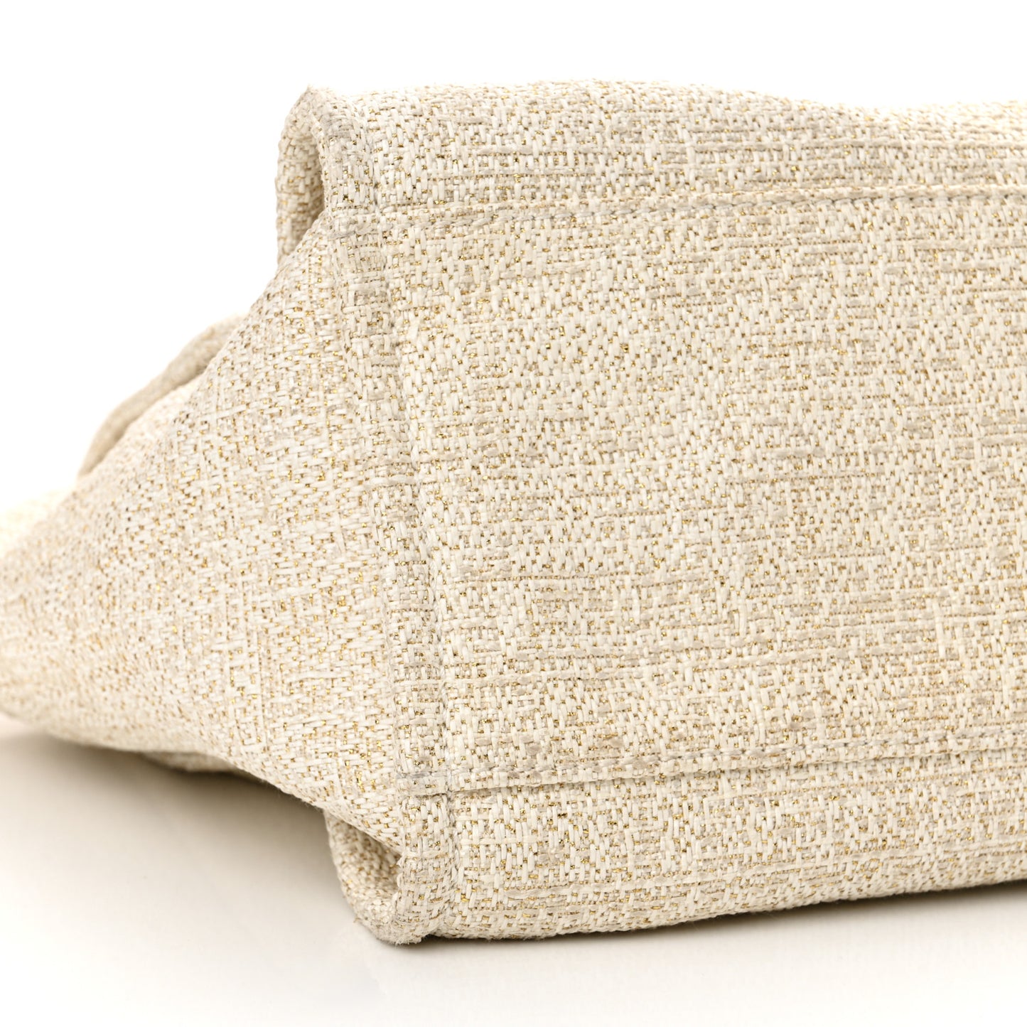 Lurex Boucle Medium Deauville Tote White