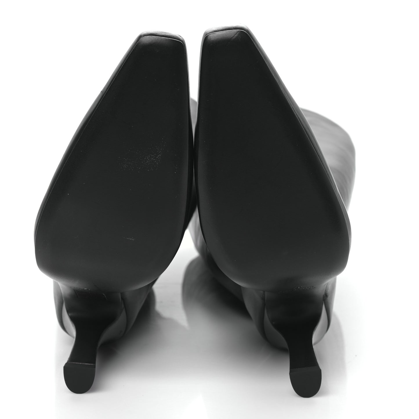Shiny Super Soft Calfskin Falkon 105mm Knee High Boots 37 Black