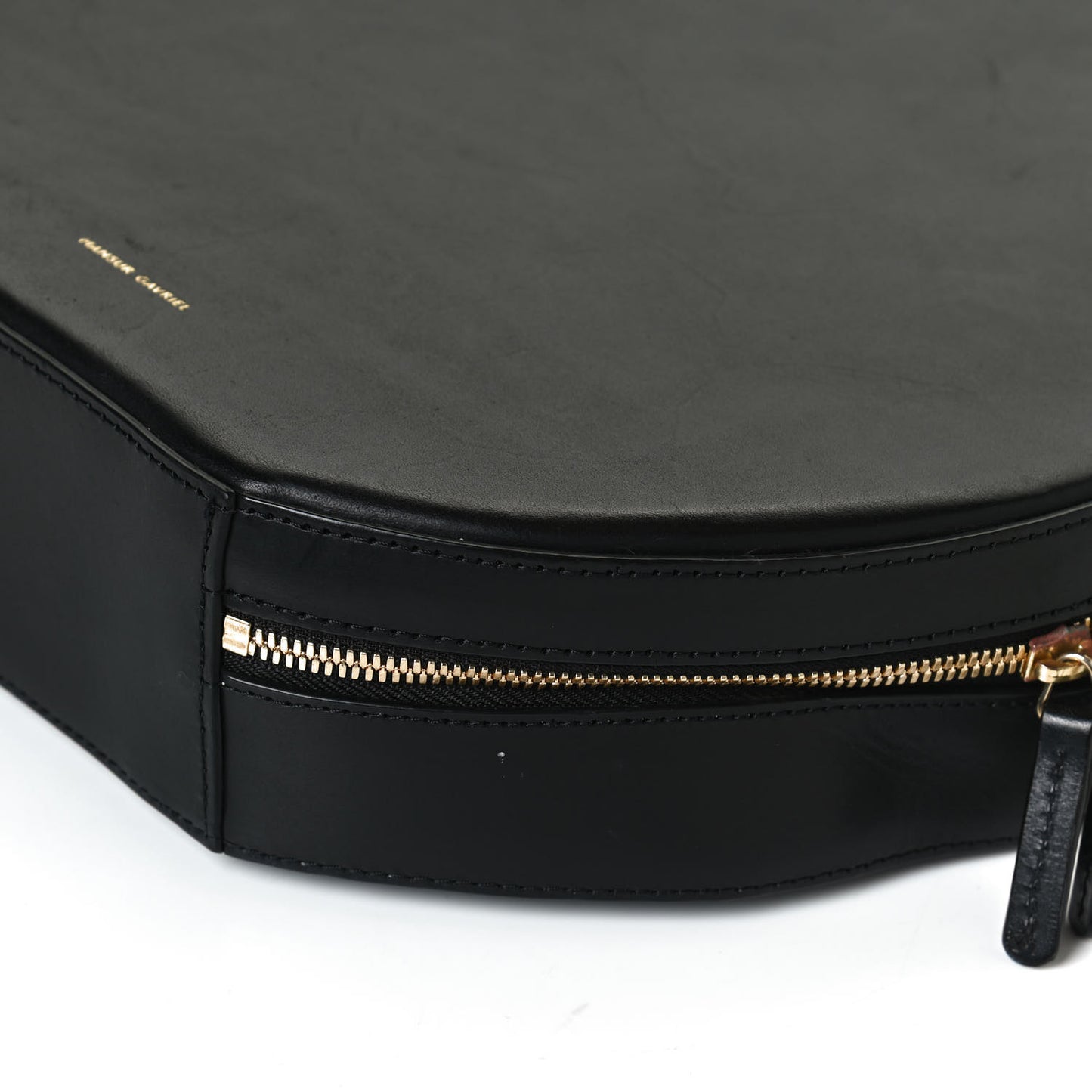 Calfskin Circle Crossbody Bag Black
