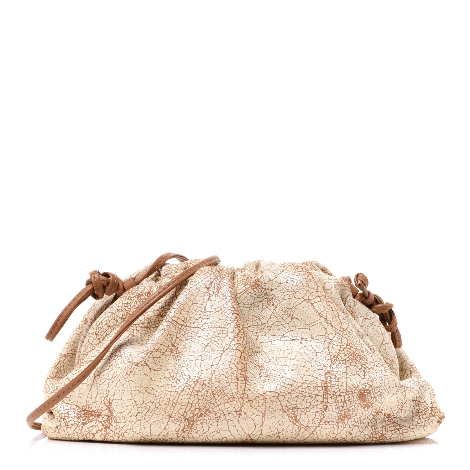 Bottega Veneta Crackled Calfskin The Mini Pouch Zabaione 1022837
