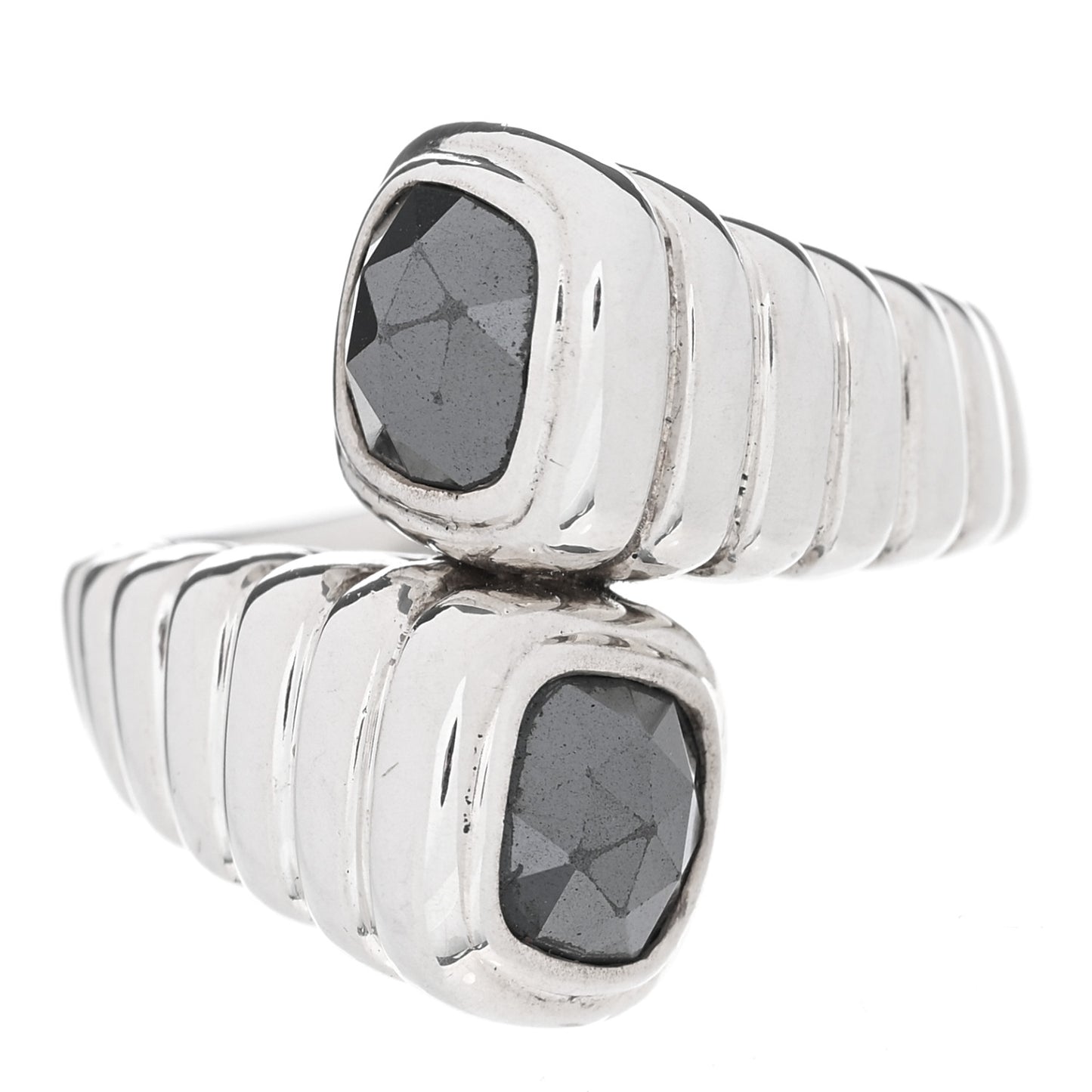 Sterling Silver Hematine Bedeg Bypass Ring 54 7