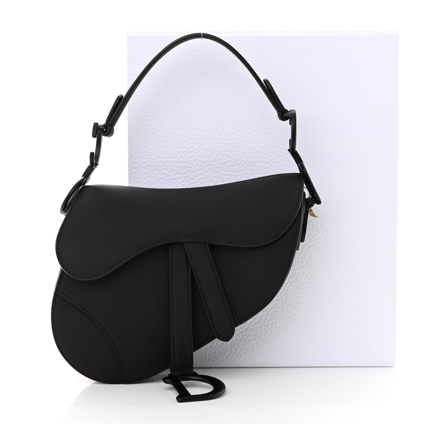 Ultra Matte Calfskin Mini Saddle Bag Black