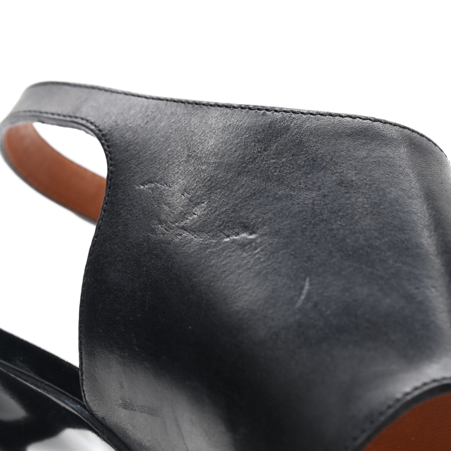 Calfskin Slingback Cutout Sandals 38.5 Black