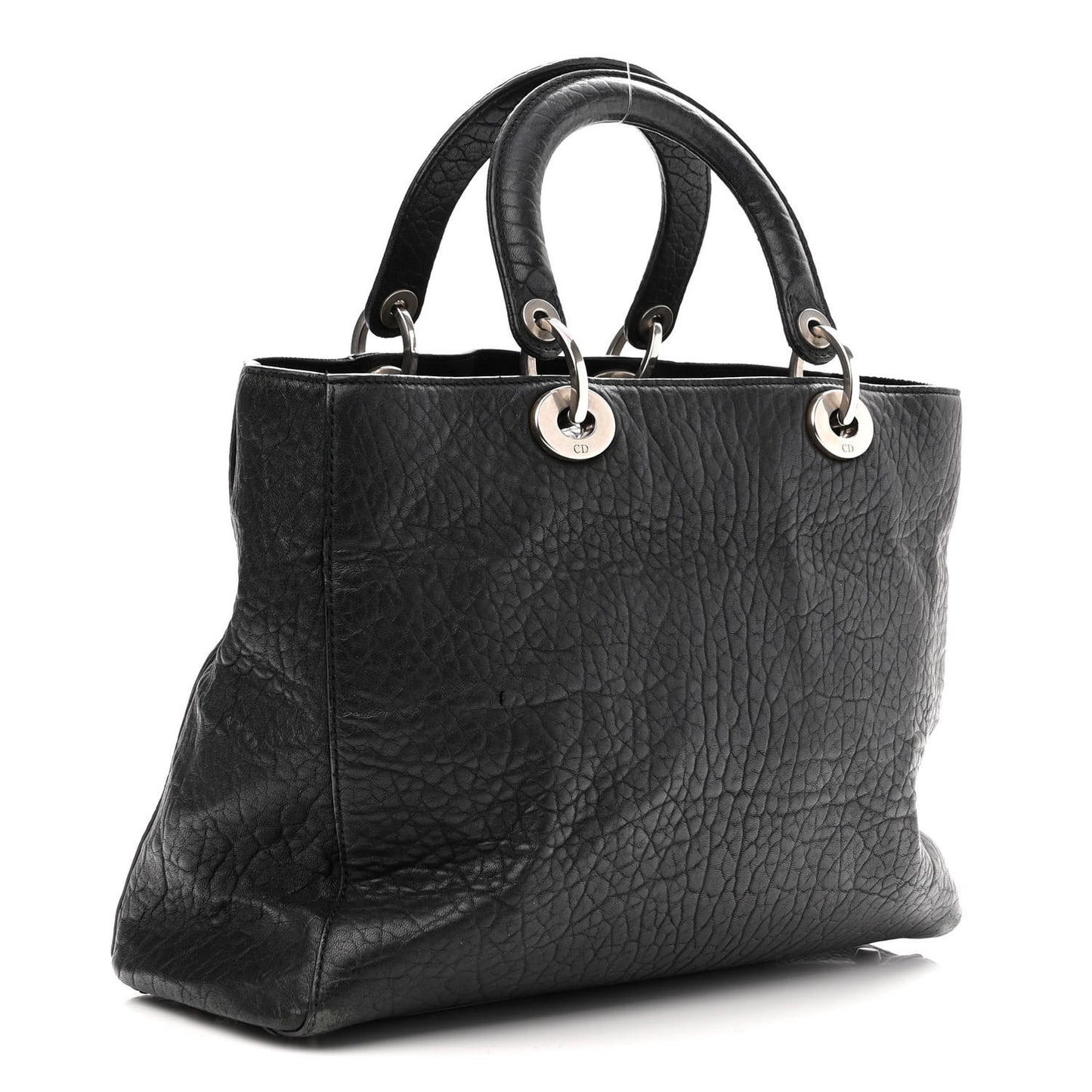 Canyon Grained Lambskin Large Lady Dior Black