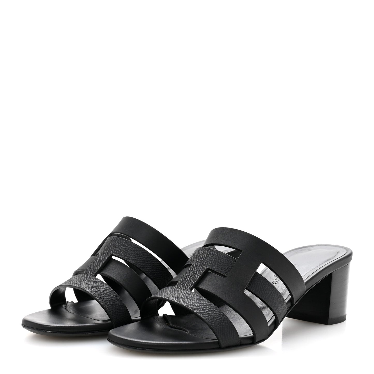 Calfskin Epsom Amica Sandals 35 Black
