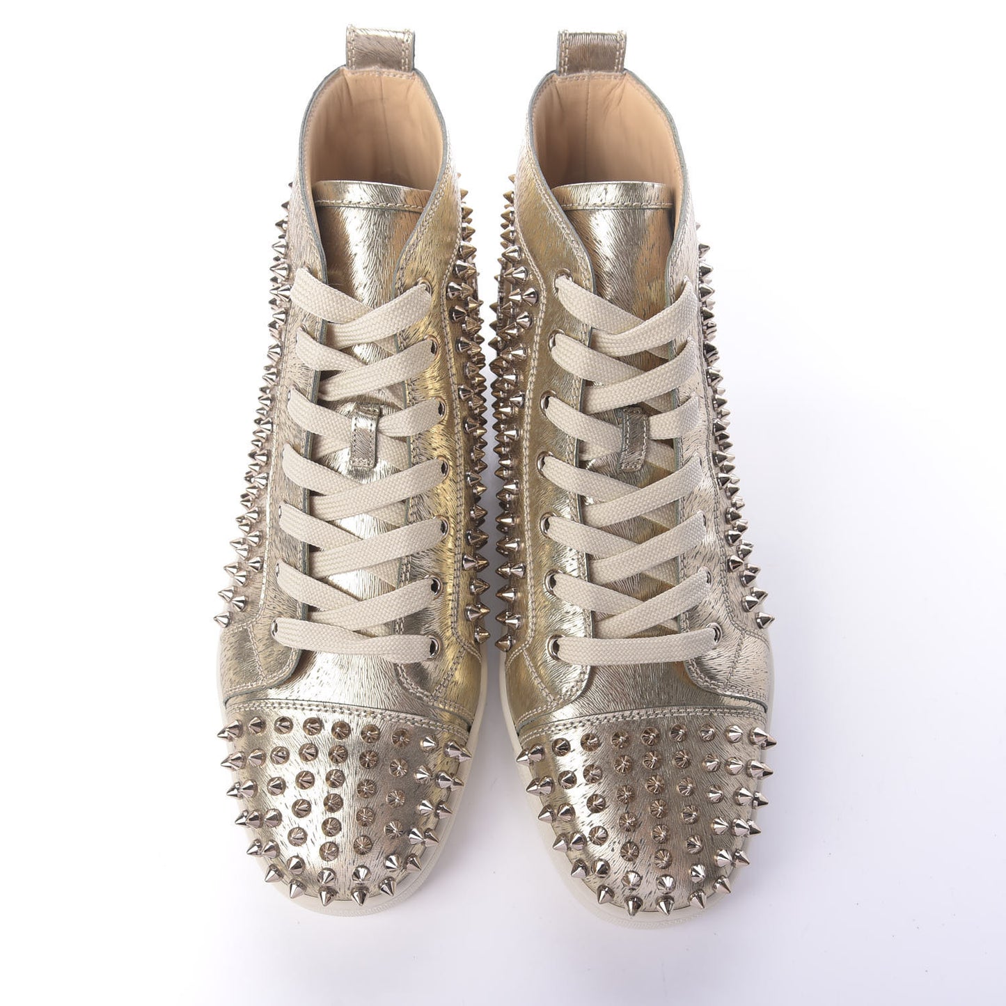 Metallic Laminato Spike Louis Flat Sneakers 43 Plantine Colombe