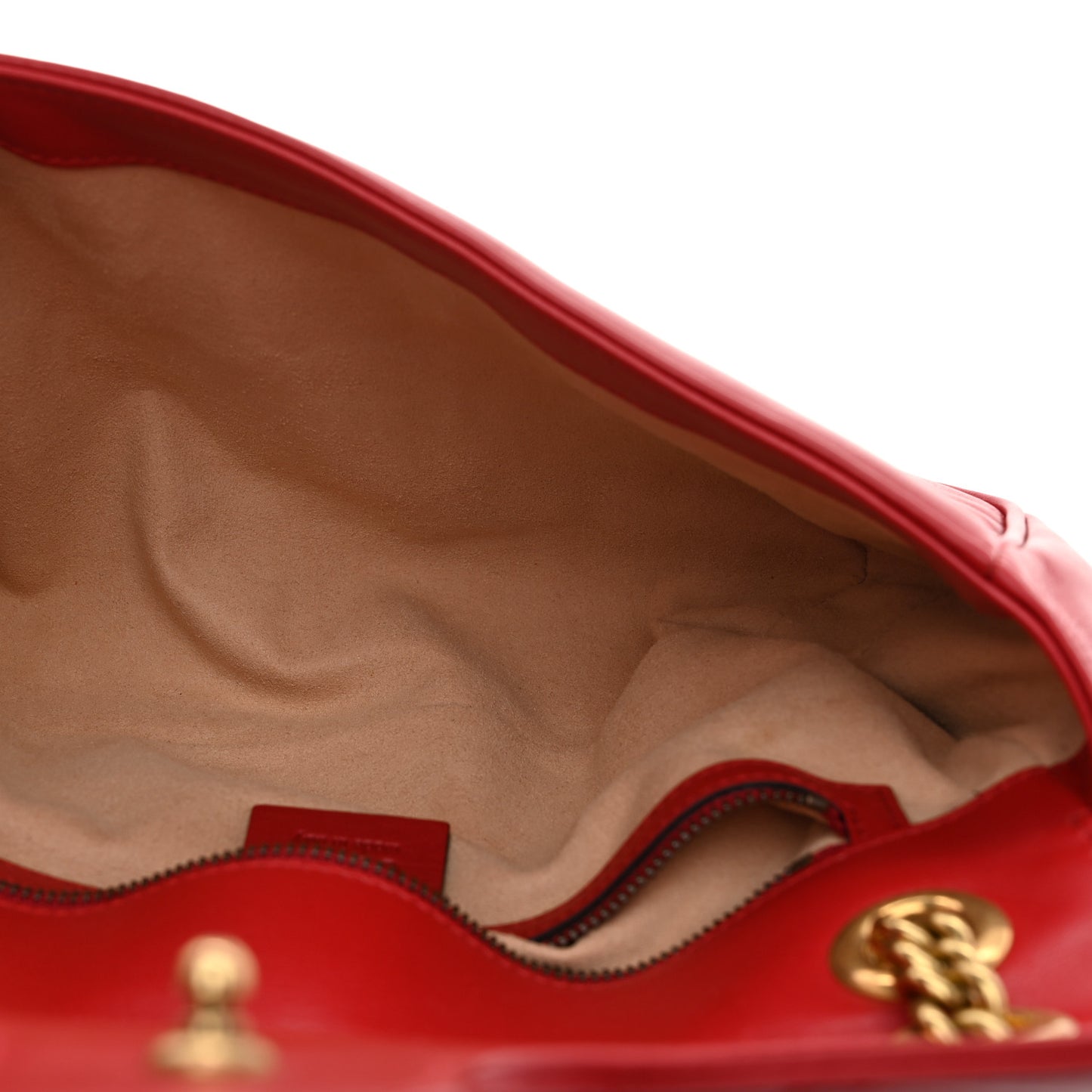Calfskin Matelasse Small GG Marmont Shoulder Bag Hibiscus Red