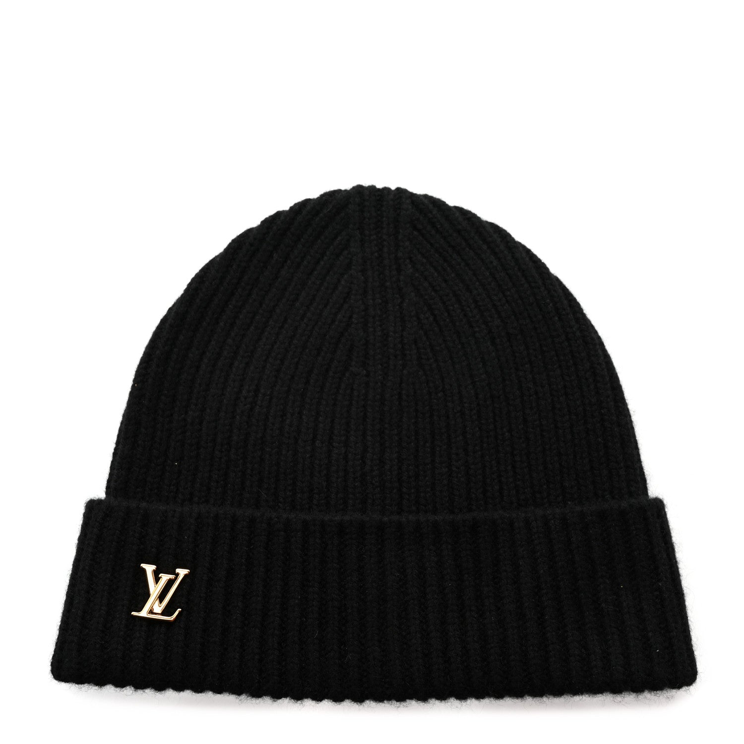 Louis Vuitton Cashmere Ribbed LV Spark Beanie Black 1 of 5