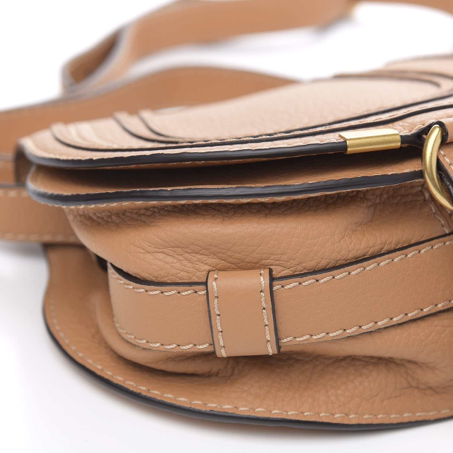 Chloe Calfskin Mini Marcie Round Crossbody Bag Nut 8 of 10