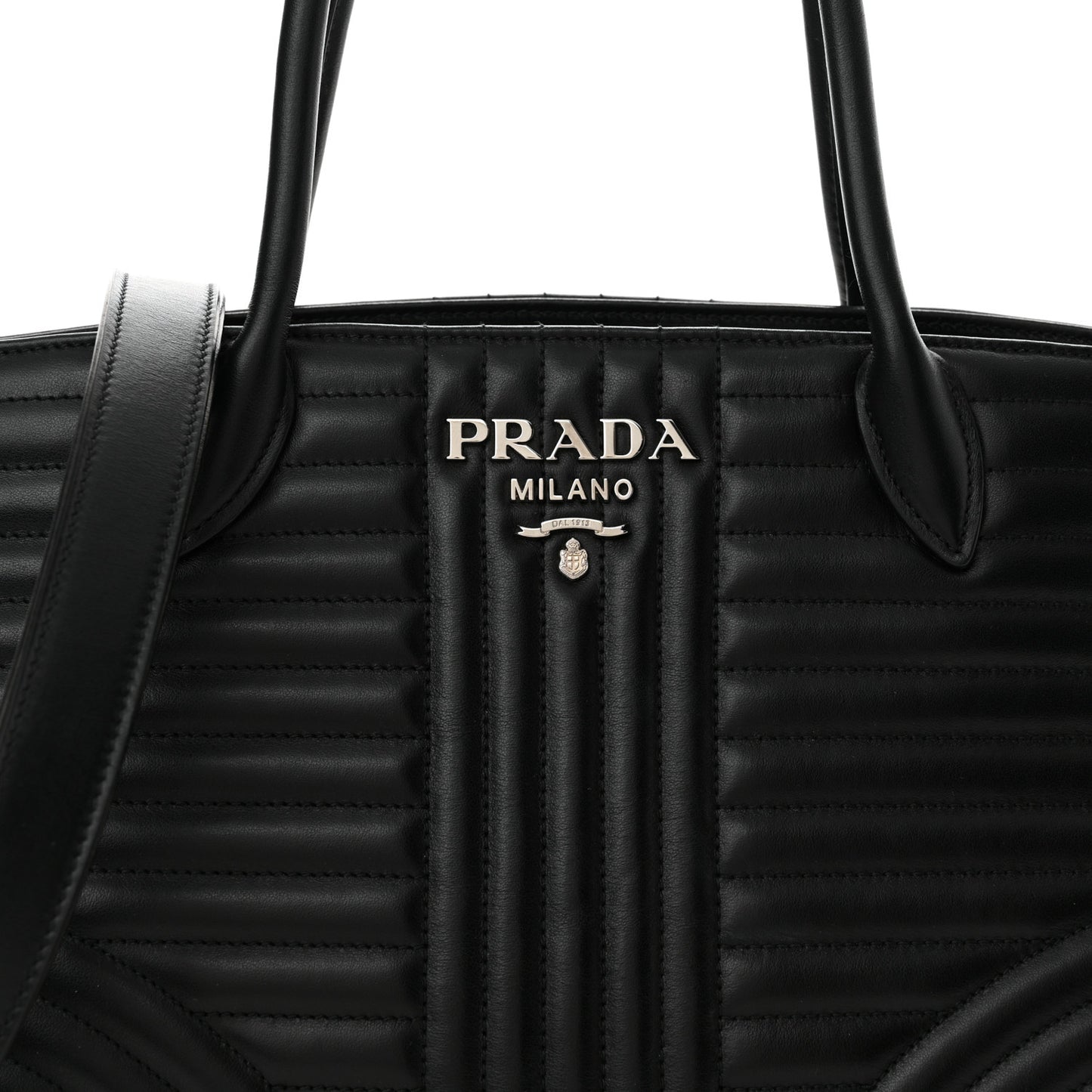 Soft Calfskin Impunture Diagramme Tote Black