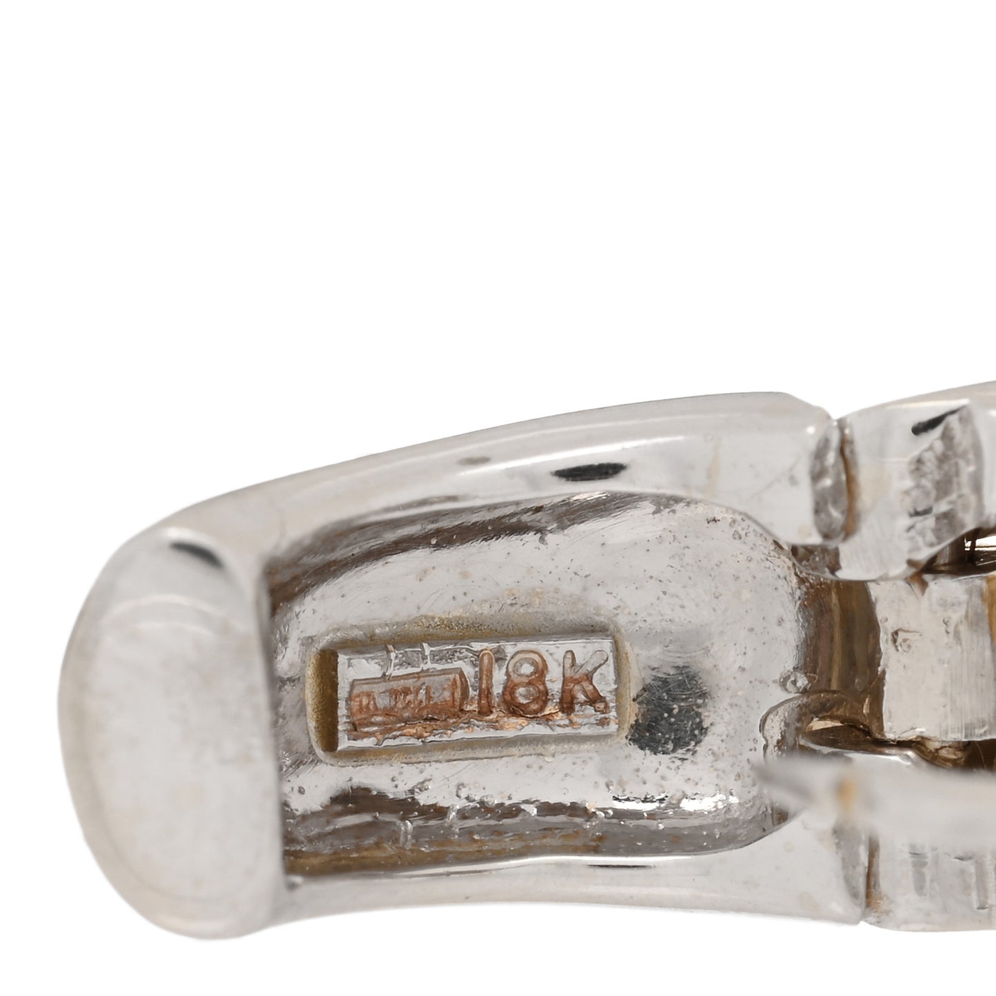 18K Yellow White Gold Diamond Nabucco Hoop Earrings