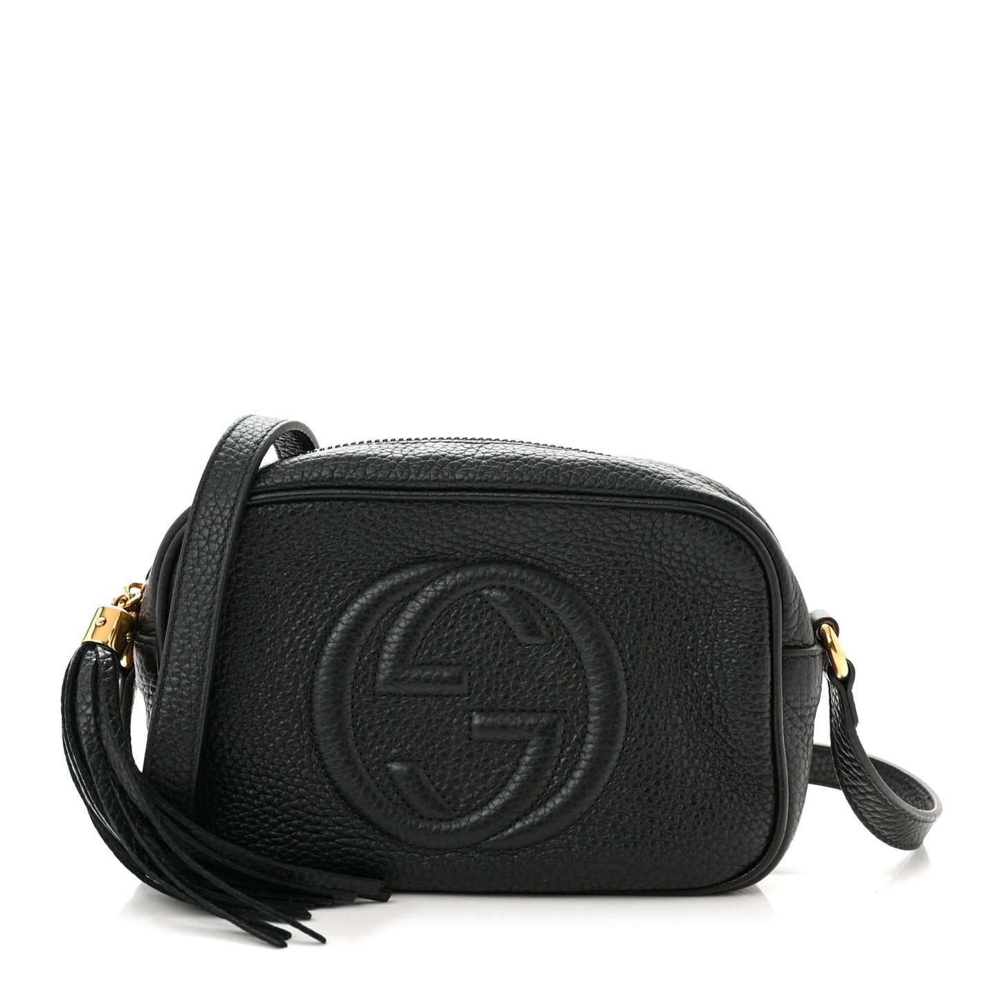 Pebbled Calfskin Mini Soho Disco Bag Black