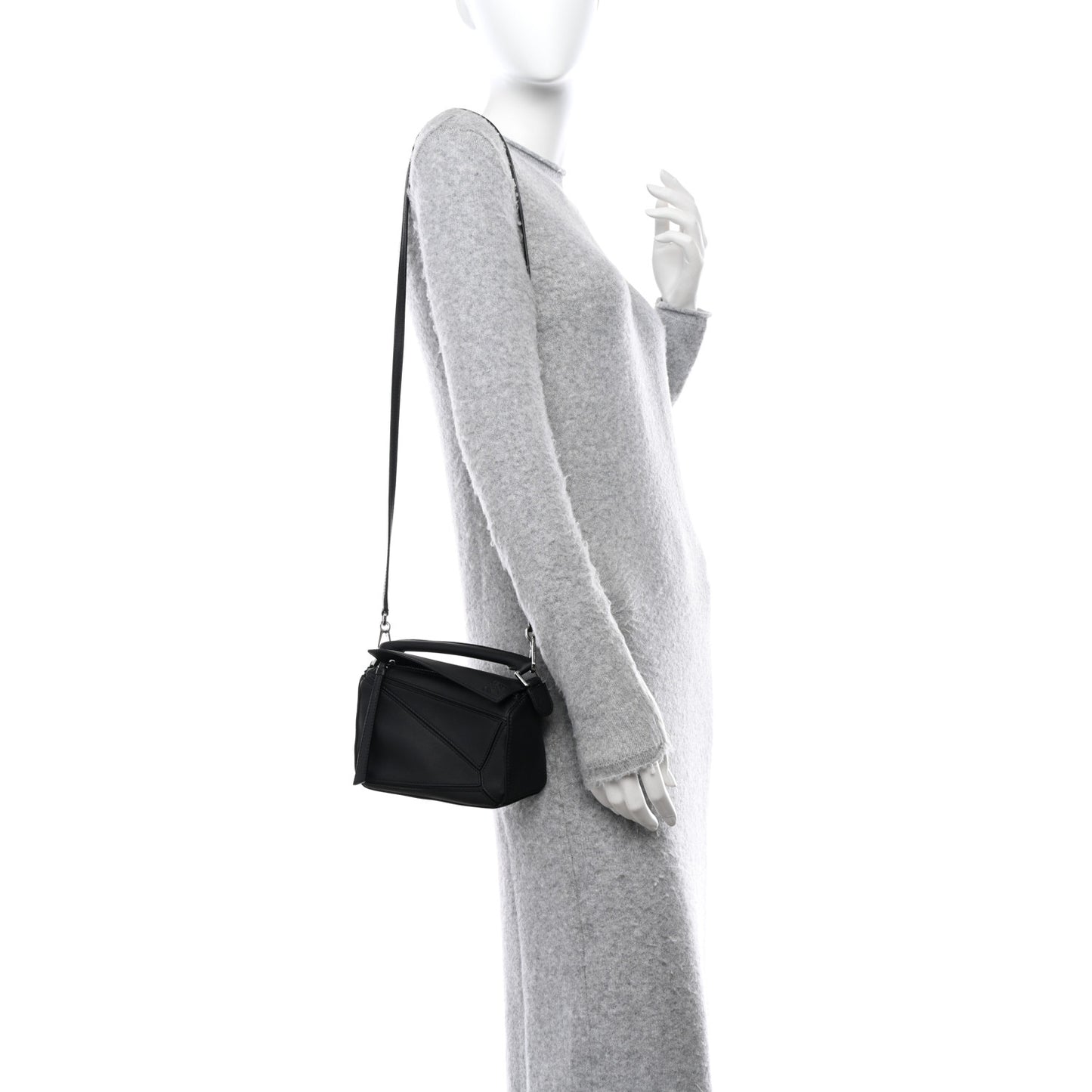 Calfskin Mini Puzzle Bag Black