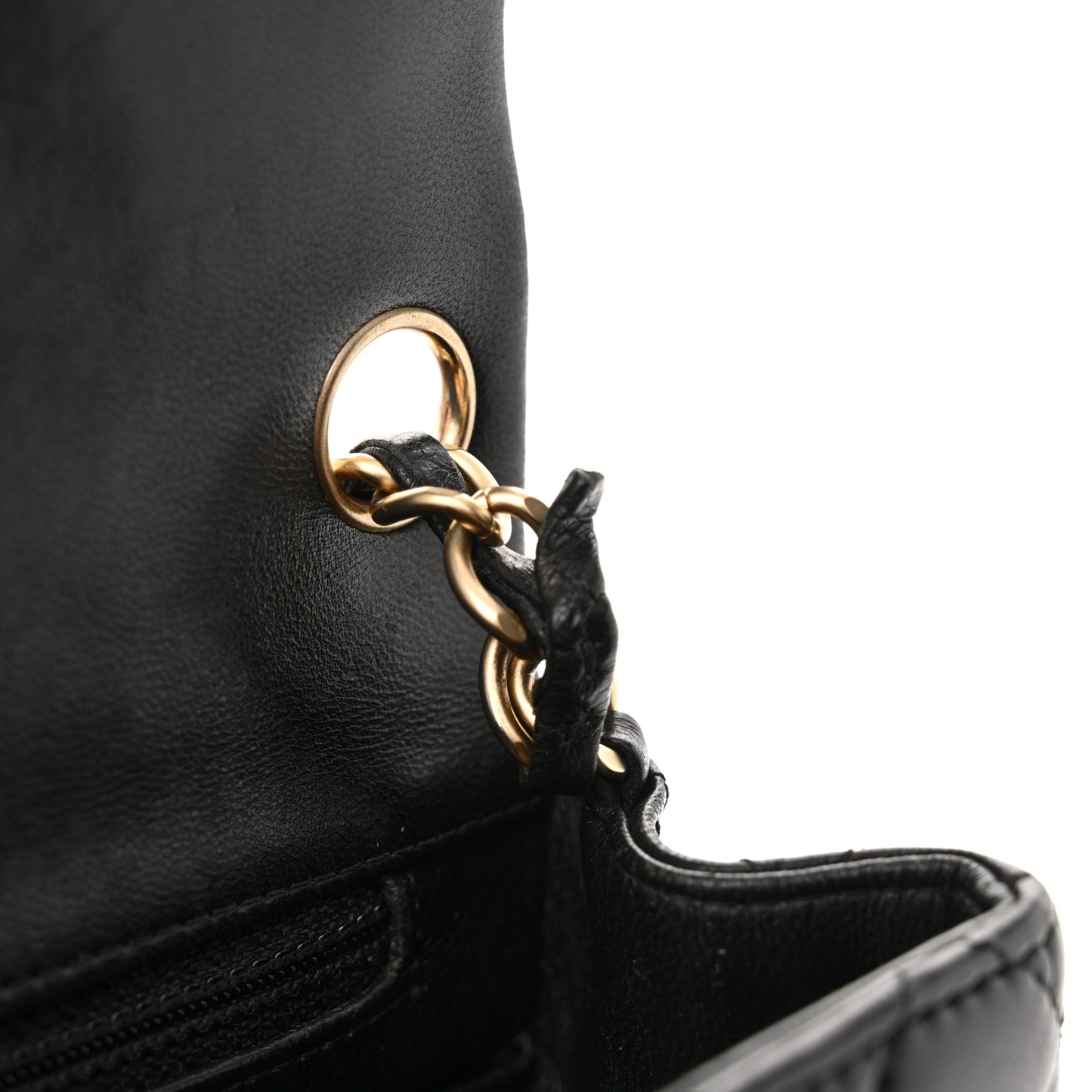 Lambskin Quilted Mini Square Flap Black