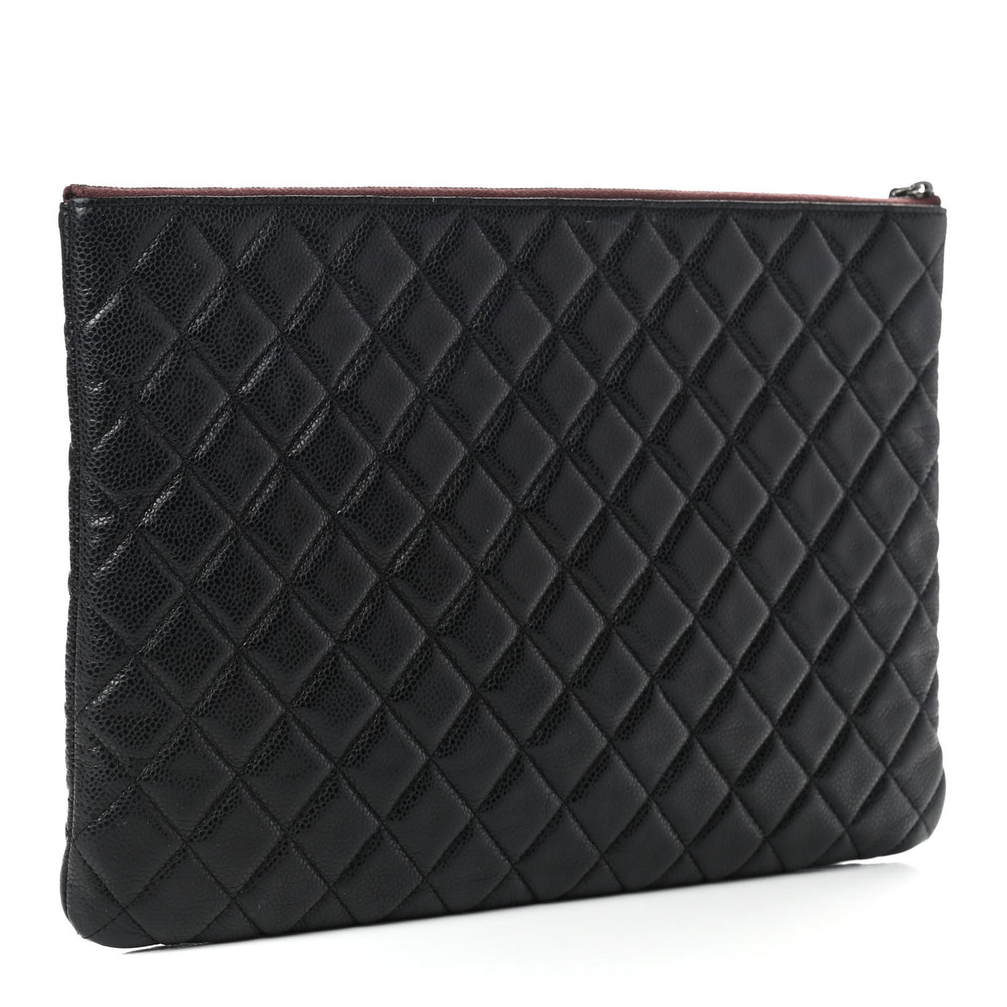 Caviar Quilted Large Cosmetic Case Black