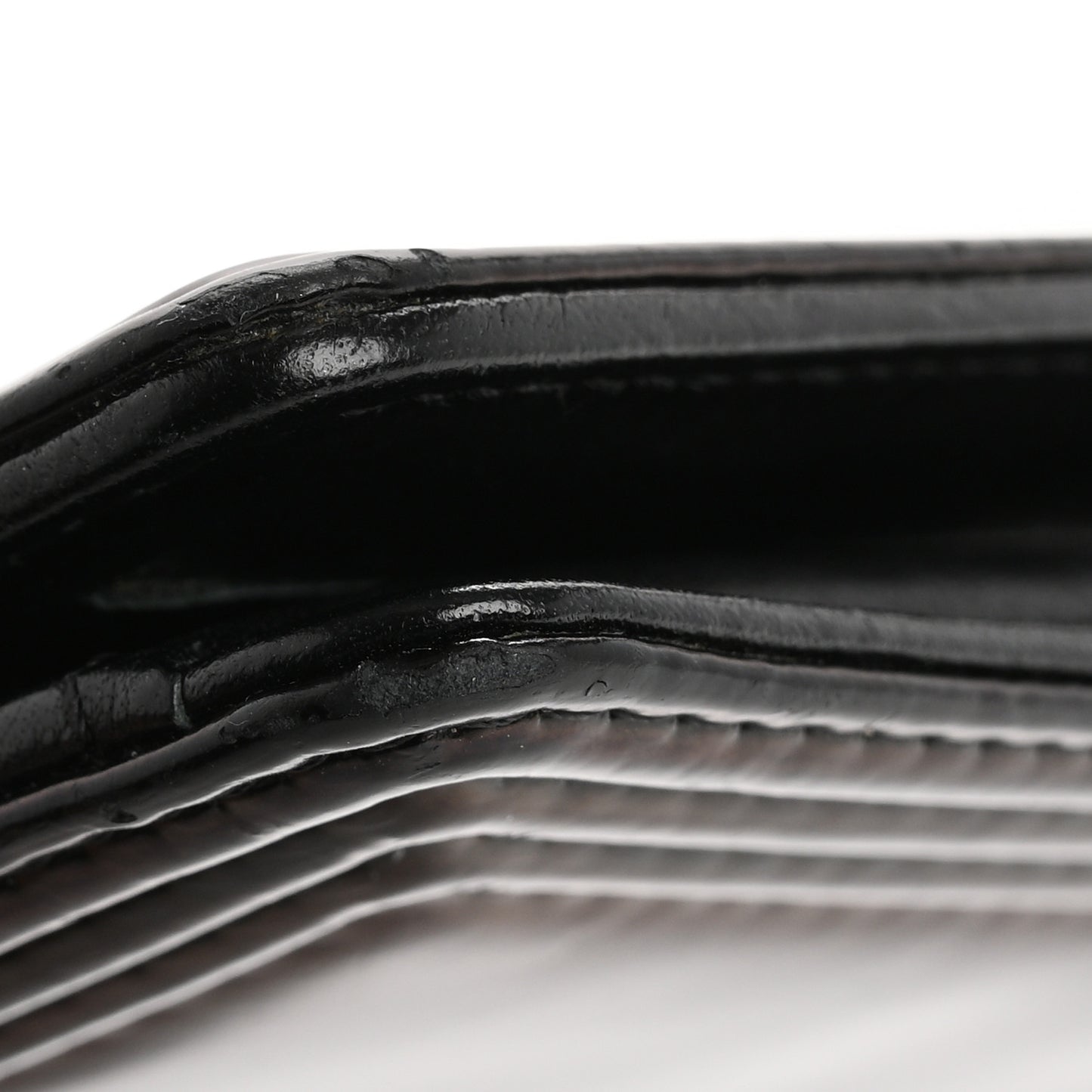 Glazed Calfskin Boy Yen Wallet Black