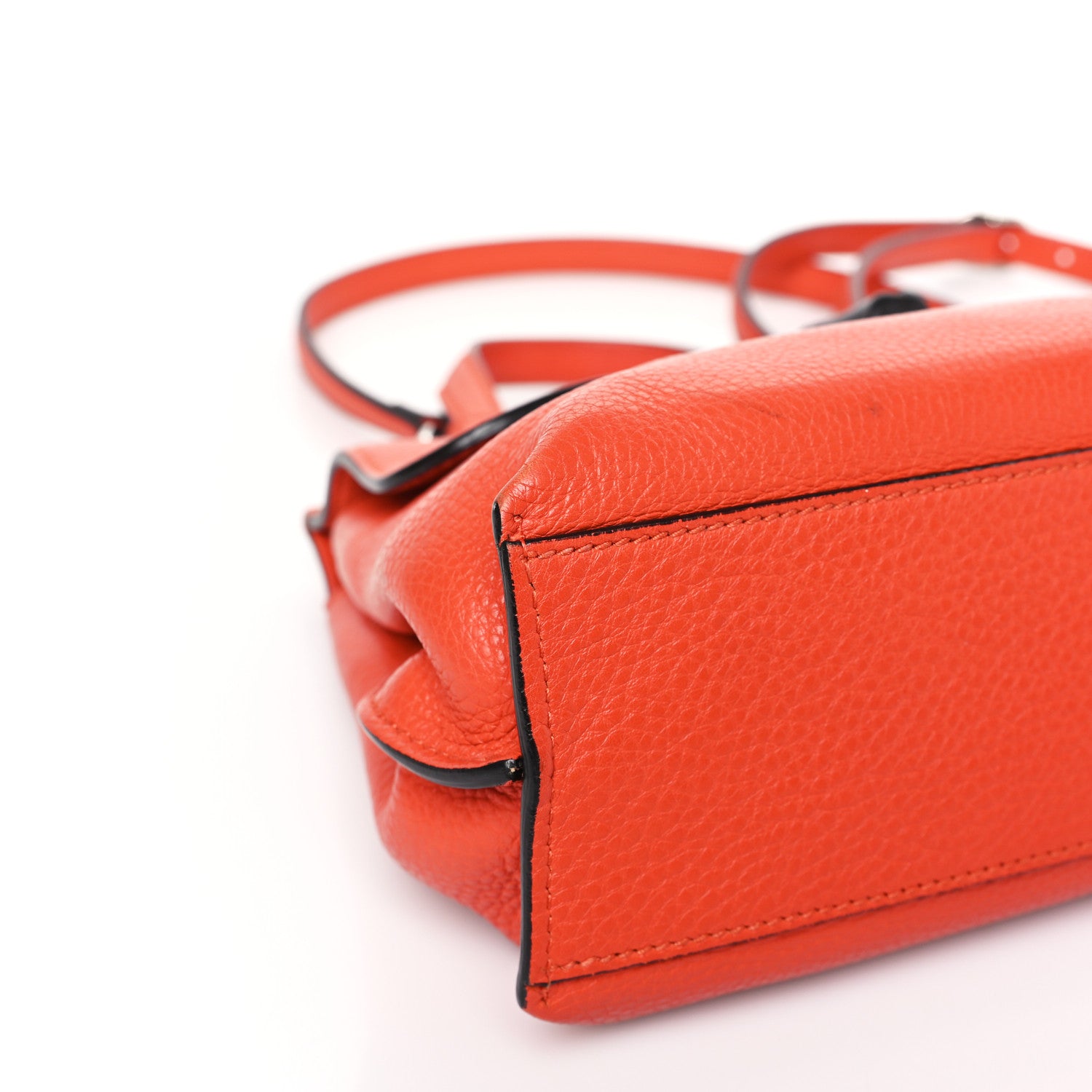 Gucci Cellarius Calfskin Small Bamboo Daily Top Handle Bag New Dark Orange 7 of 9