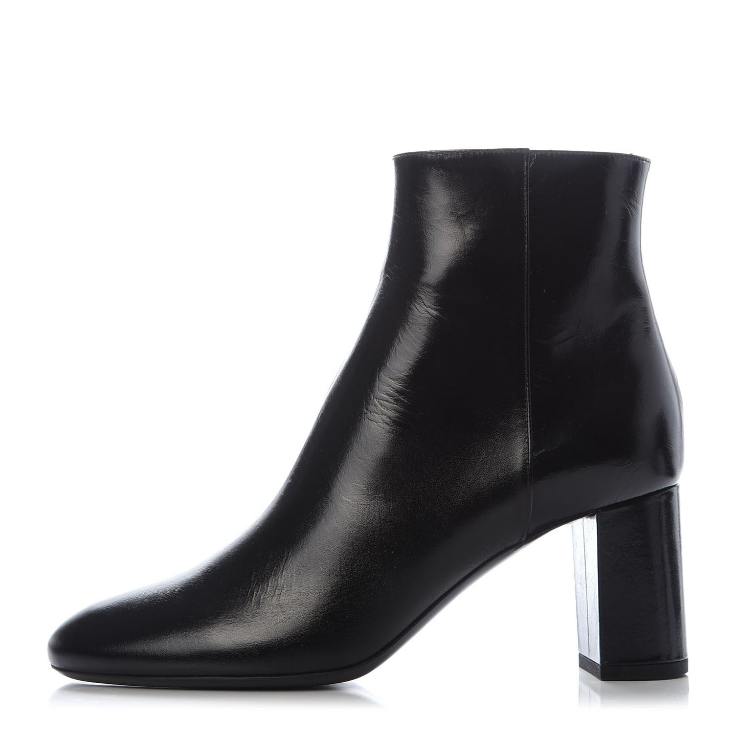 Calfskin Loulou 70 Uniform Ankle Boots 38 Black