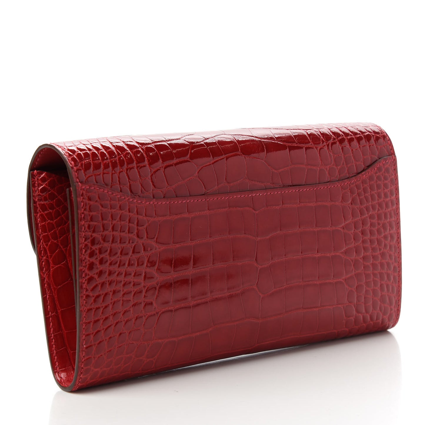 Shiny Alligator Constance Long Wallet Rouge Vif