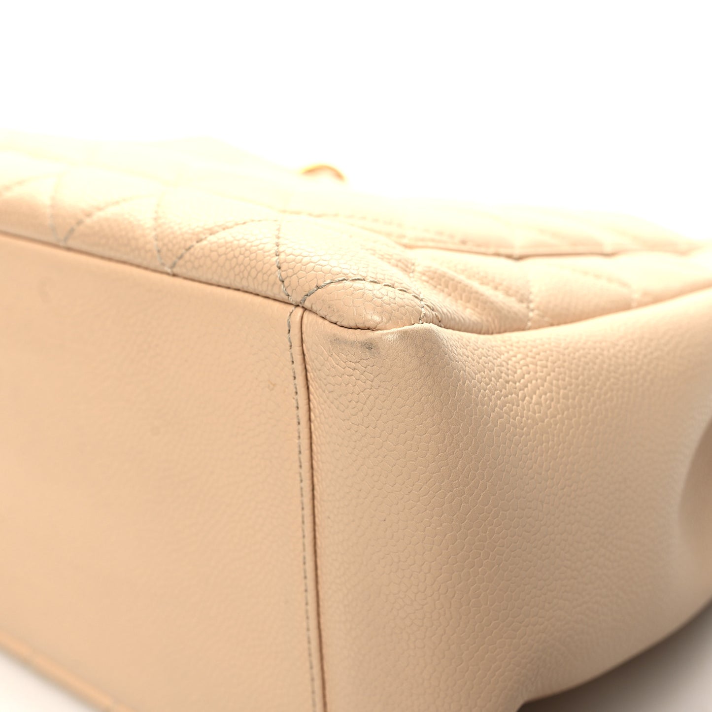 Caviar Quilted Grand Shopping Tote GST Beige Clair
