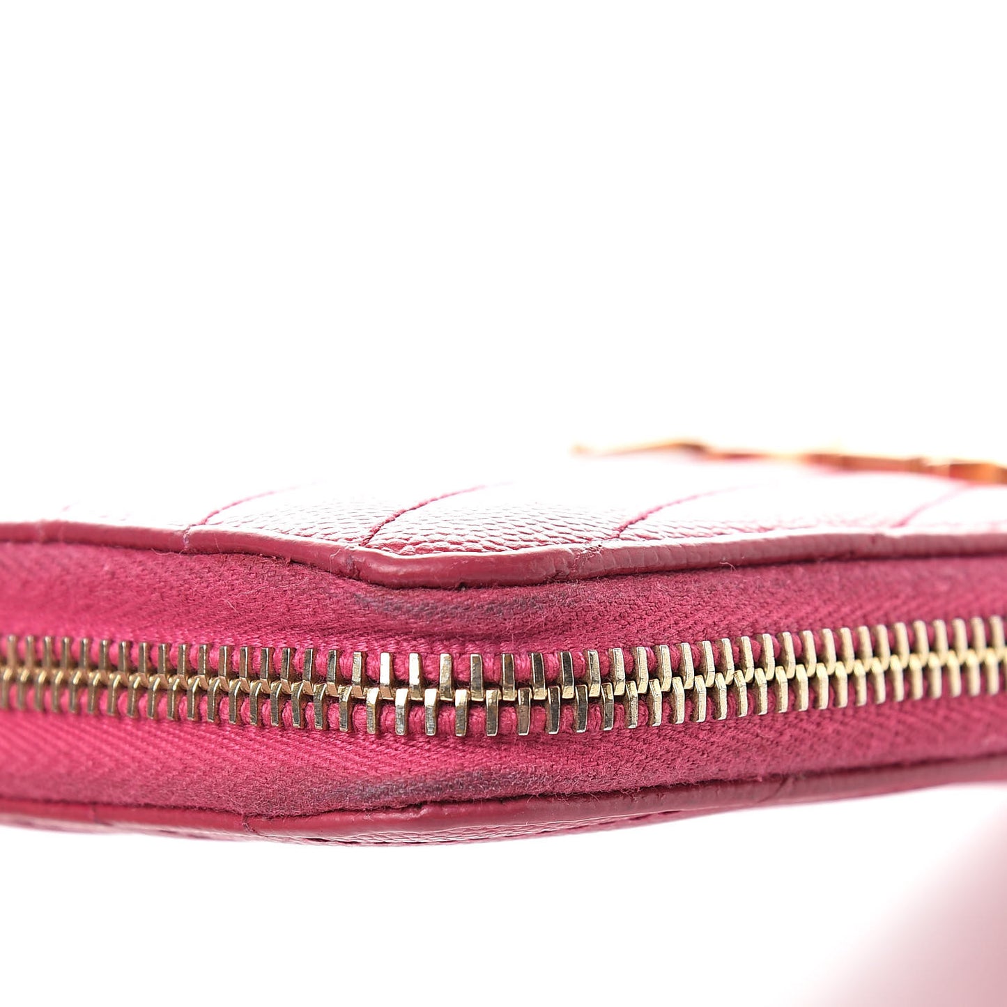 Grain De Poudre Matelasse Chevron Monogram Zip Around Wallet Bubblegum